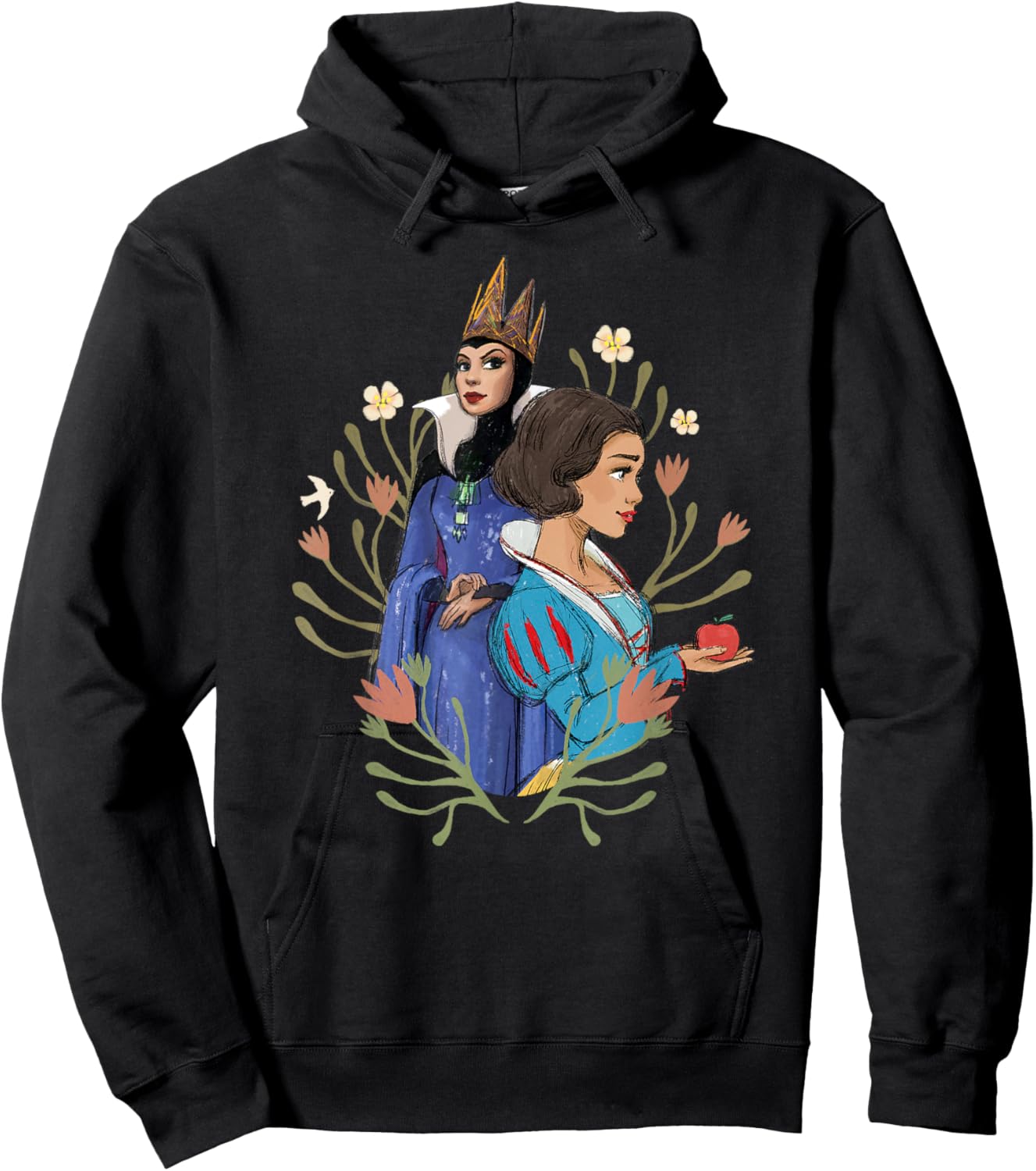 Disney Snow White Movie Evil Queen and Snow White with Apple Hoodie - Hoodie | Black