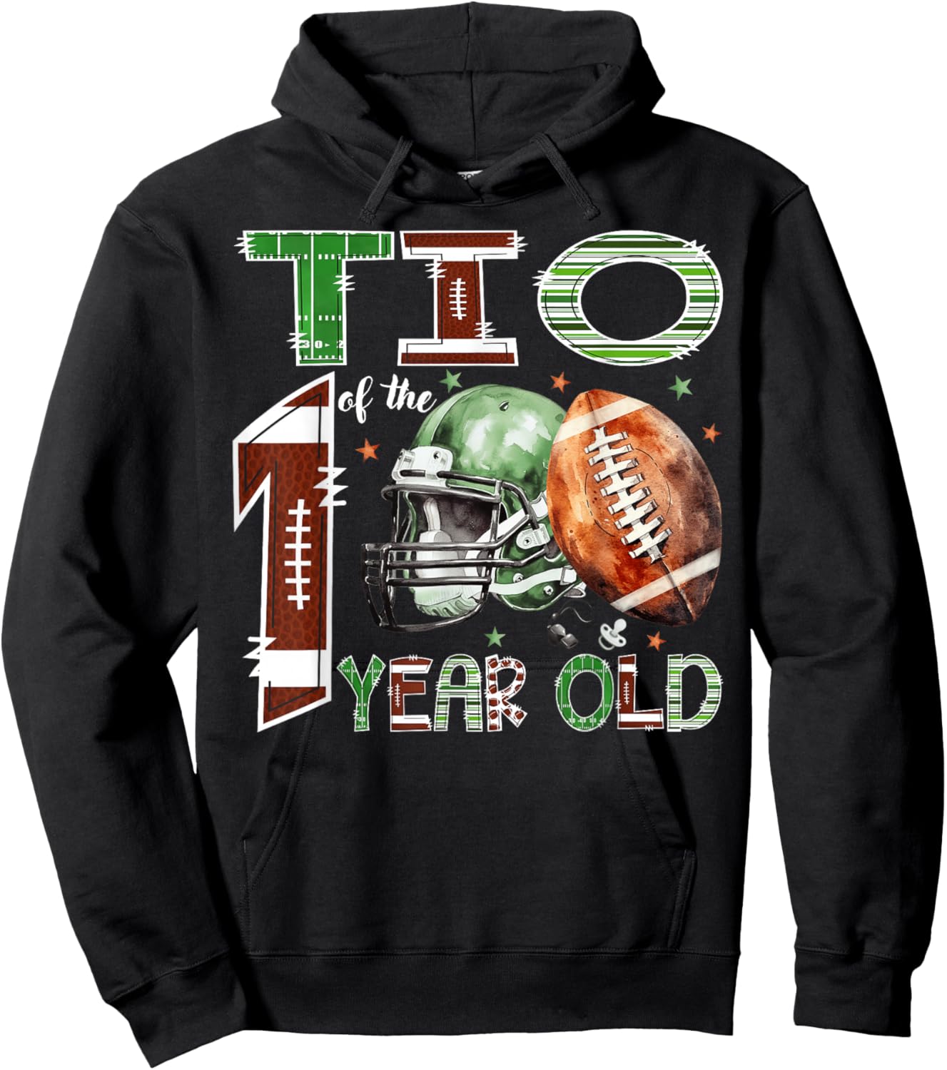 TIO of The 1 Year Old Football Lover 1st Birthday Boy Hoodie - Hoodie | Black