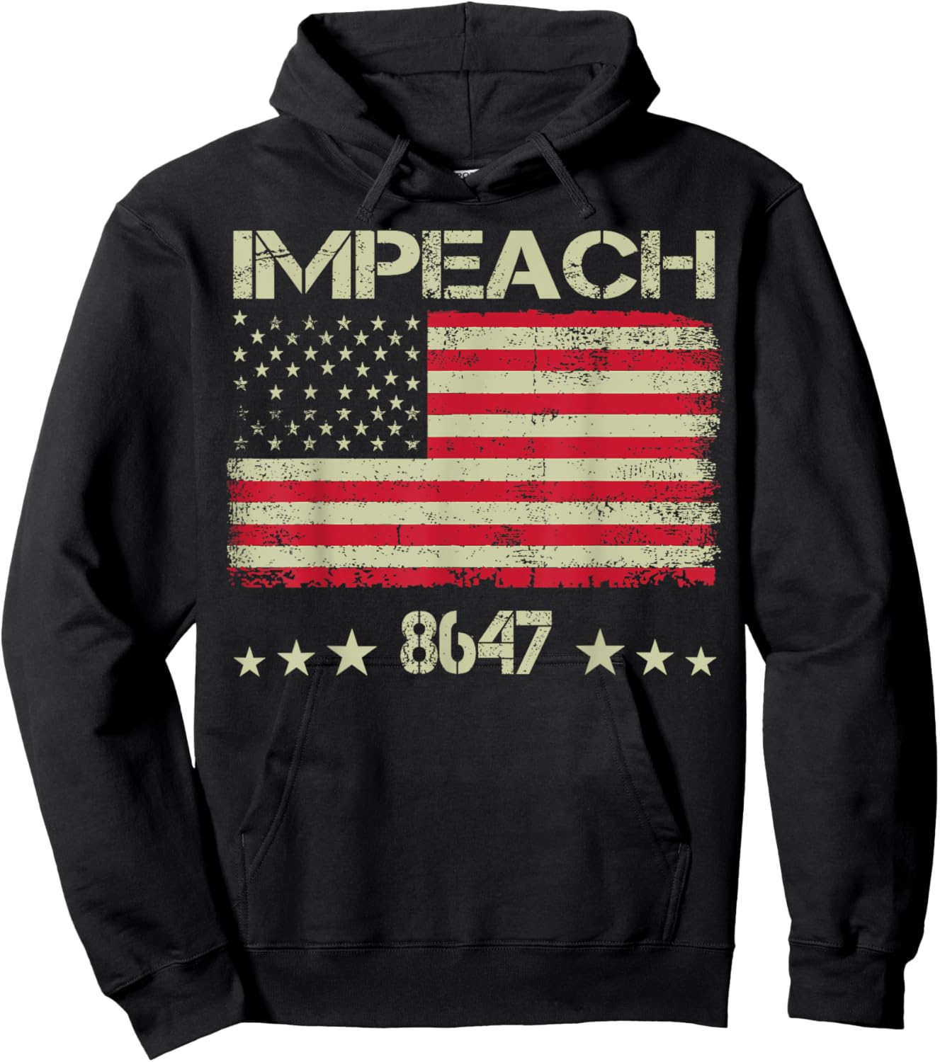 8647 Anti Trump 86 47 Impeach Trump Impeach 47 Resist Flag Hoodie - Hoodie | Black