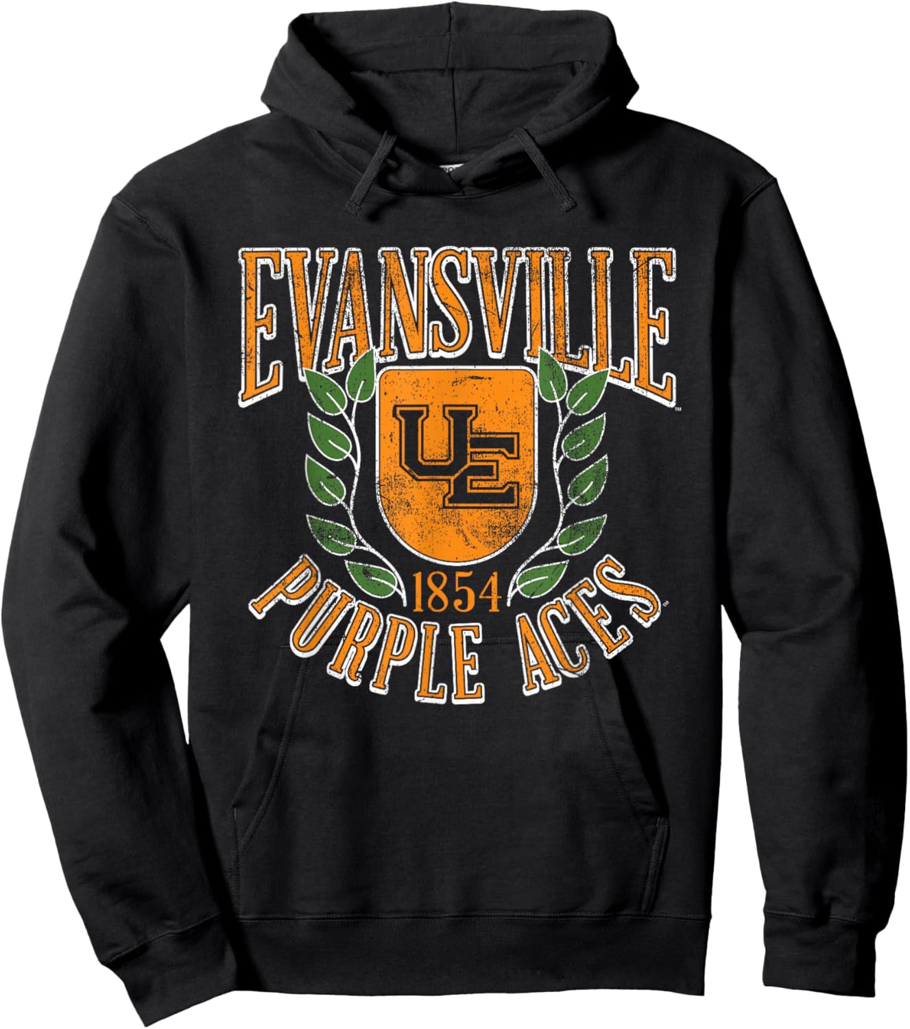 Evansville Purple Aces Retro Shield Officially Licensed Hoodie - Hoodie | Black