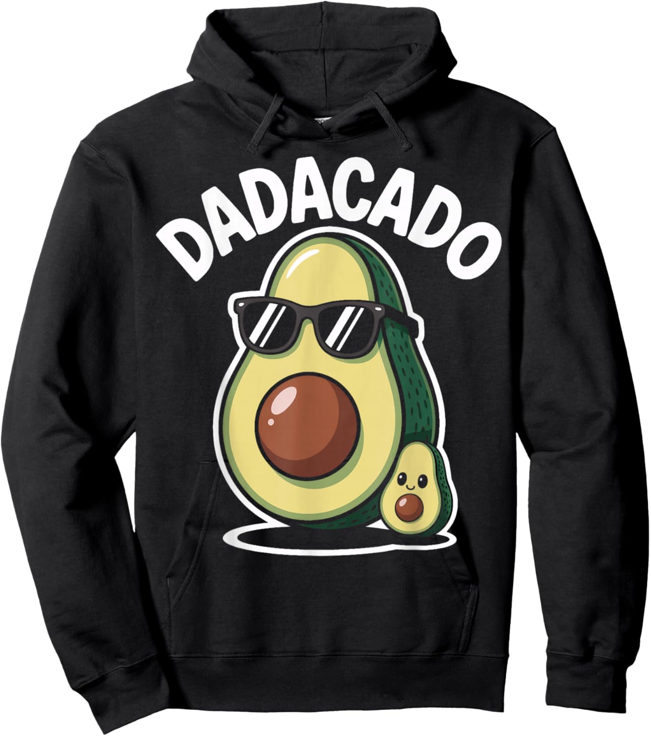 Funny Dadacado Avocado Pun for Dads and Kids Hoodie - Hoodie | Black
