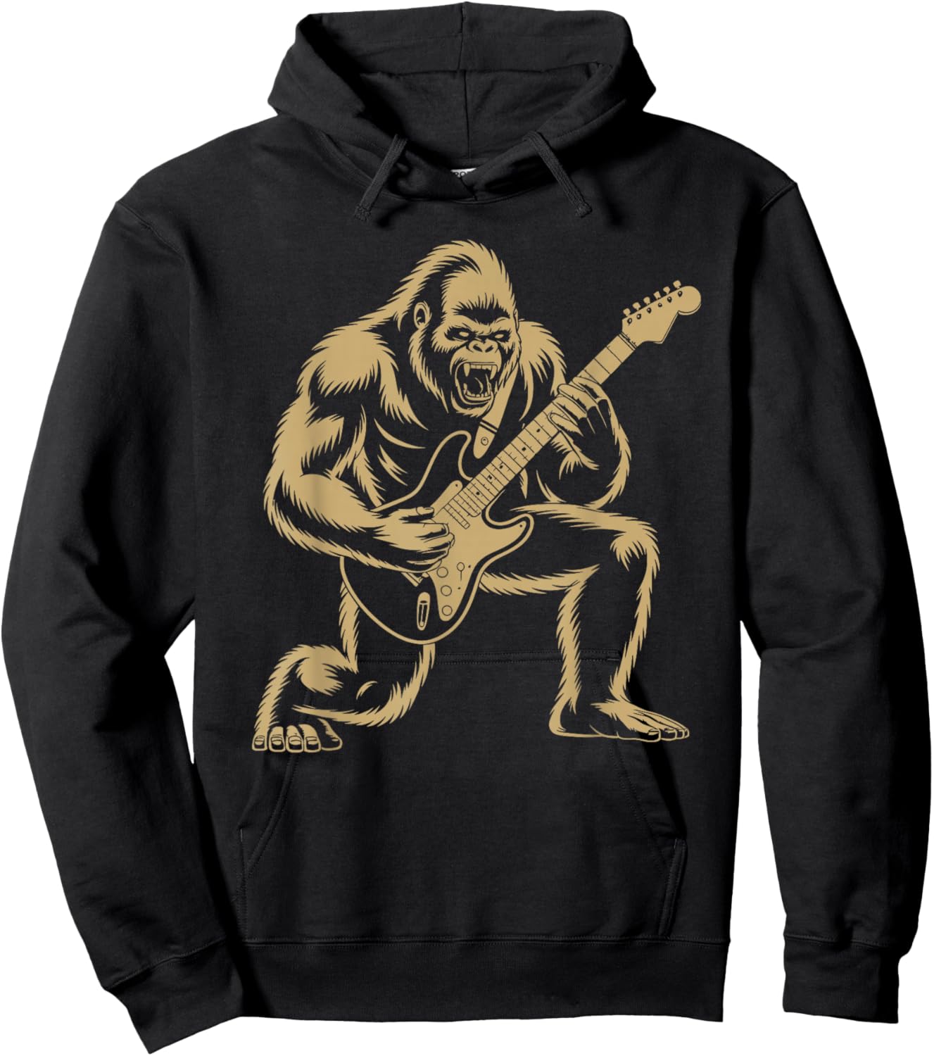 Bigfoot Rock Tongue UFO Selfie Sasquatch Rocker Boy Men Kids Hoodie - Hoodie | Black
