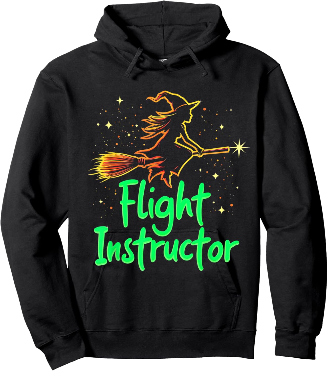 Flight Instructor Witch Broomstick Hoodie - Hoodie | Black