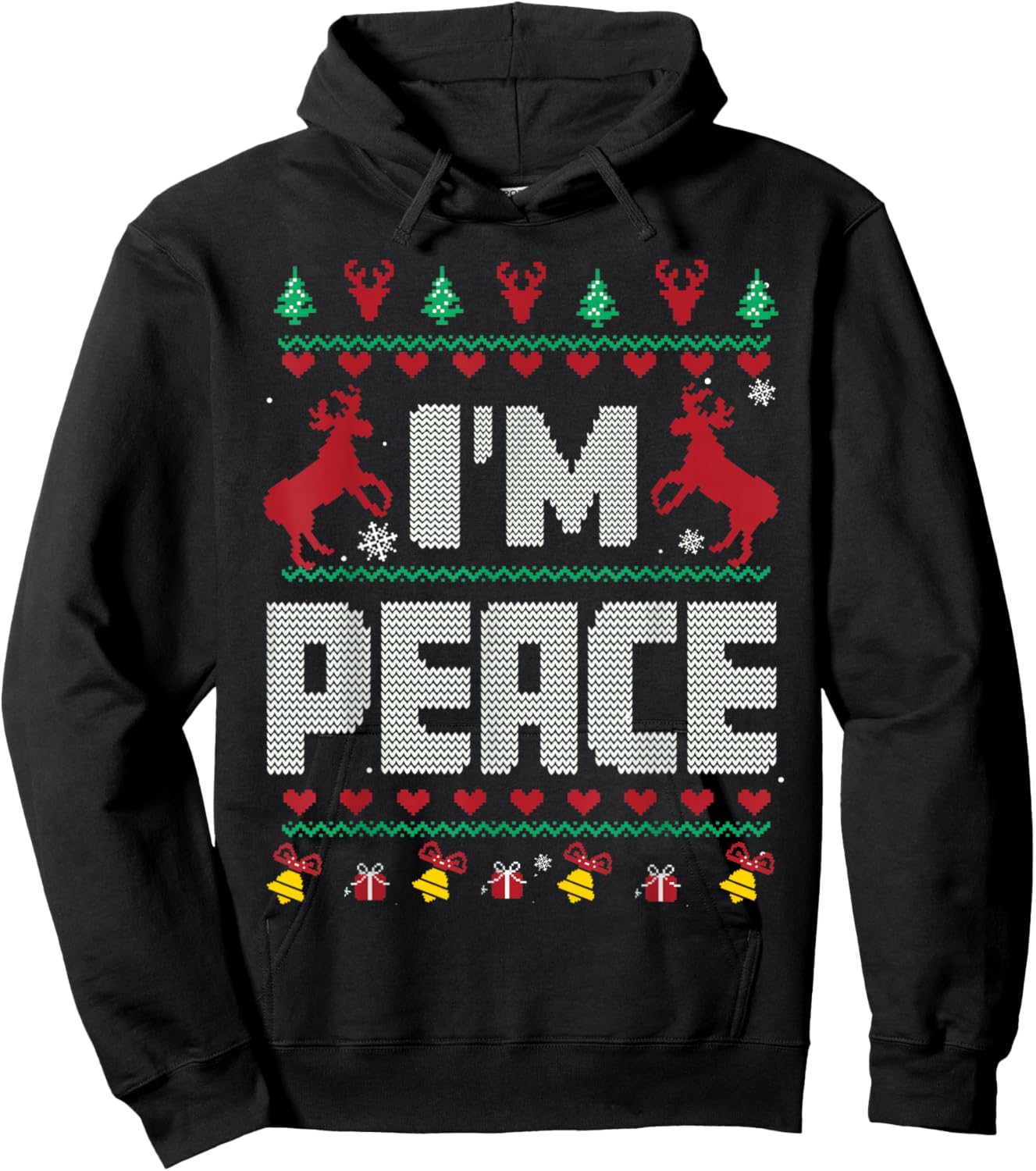 I Come In Peace - I'm Peace Xmas Matching Couples Christmas Hoodie - Hoodie | Black