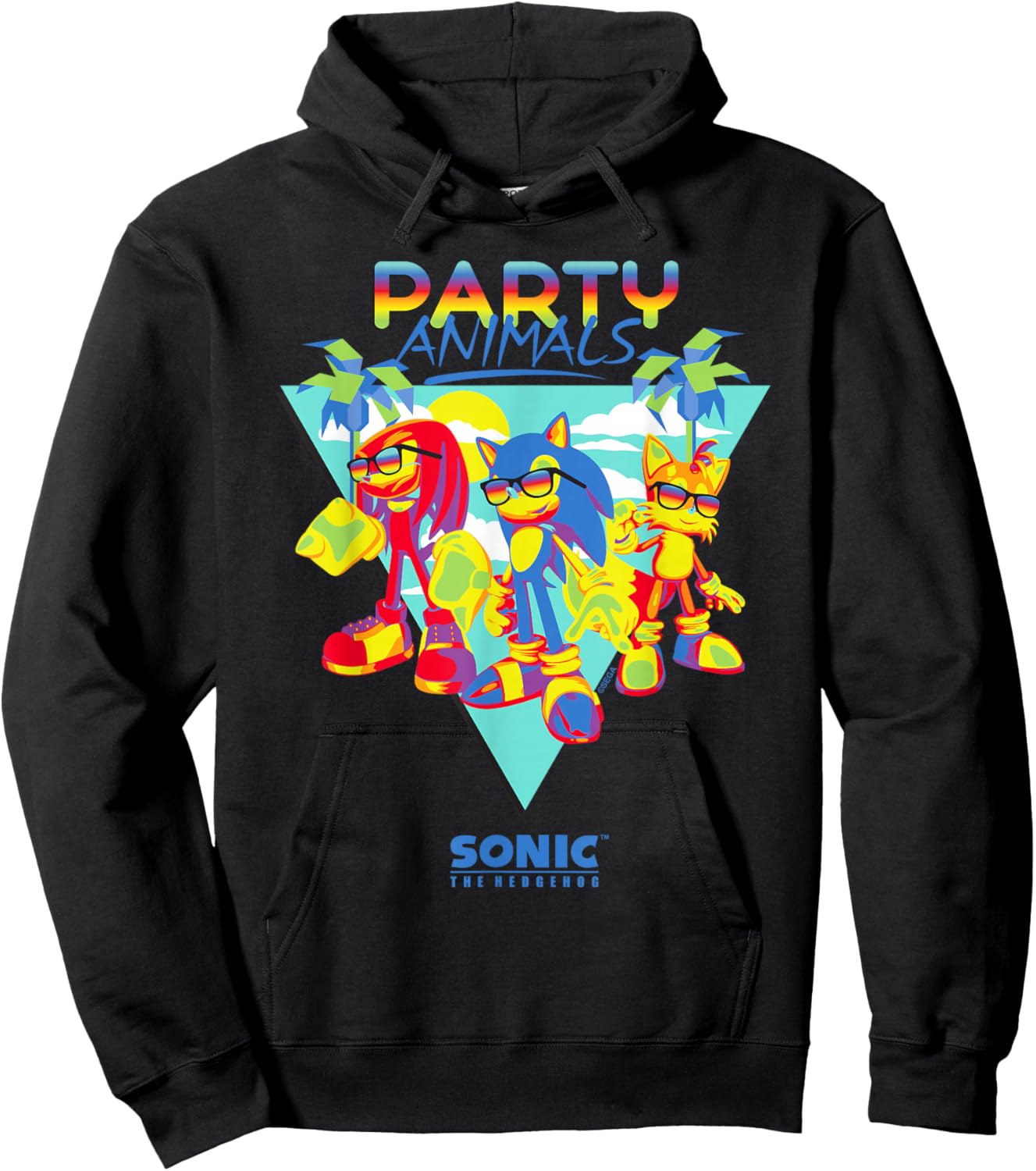 Sonic The Hedgehog - Party Animals Sonic, Tails, Knuckles Hoodie - Hoodie | Black