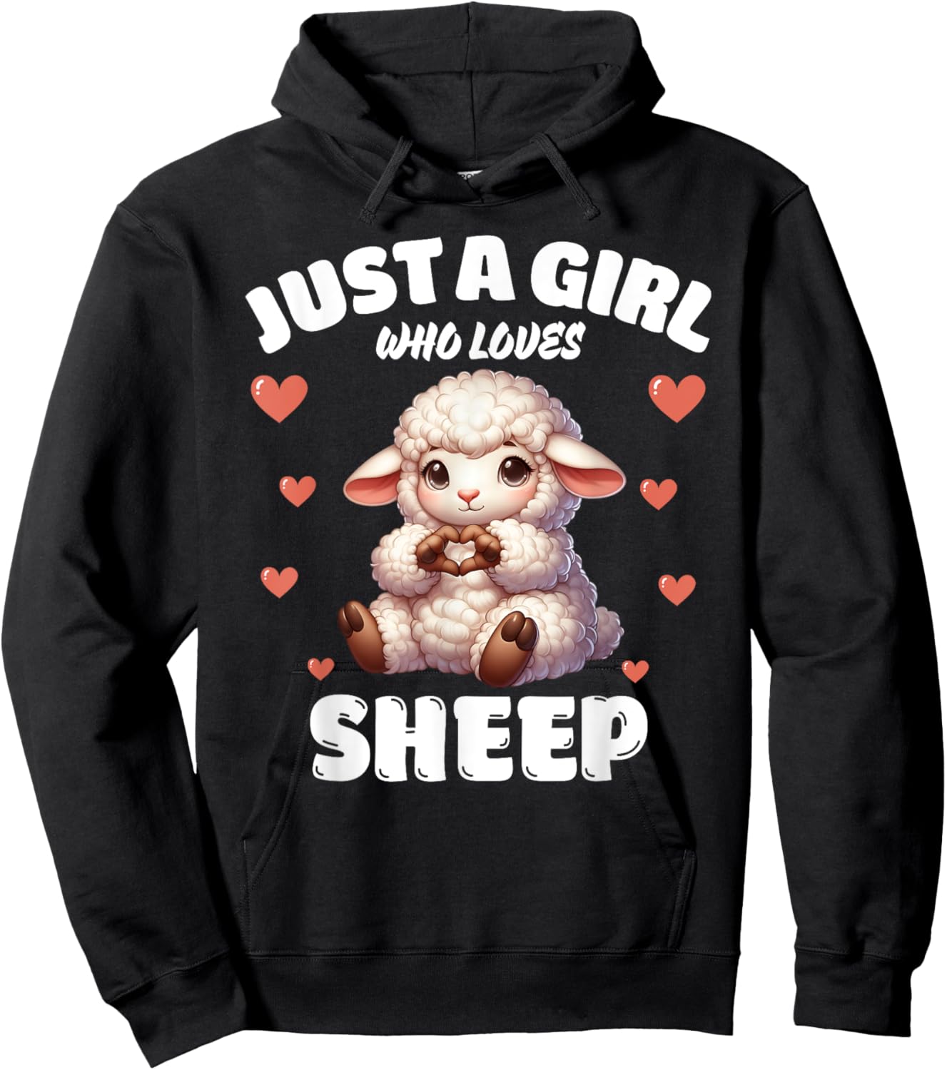 Just A Girl Who Loves Sheep, Cute Sheep Lovers Hoodie - Hoodie | Black