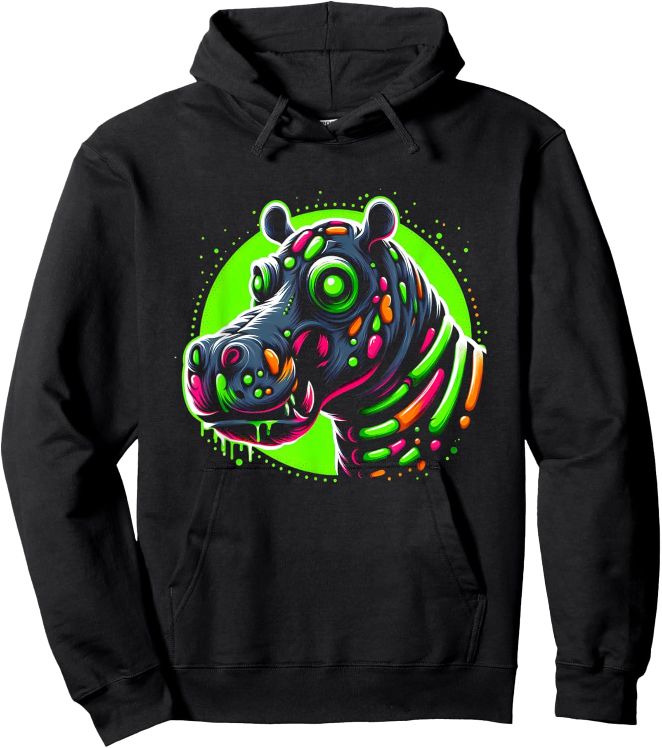 Zombie Hippo Hippopotamus Halloween Horror Skeleton Creepy Hoodie - Hoodie | Black