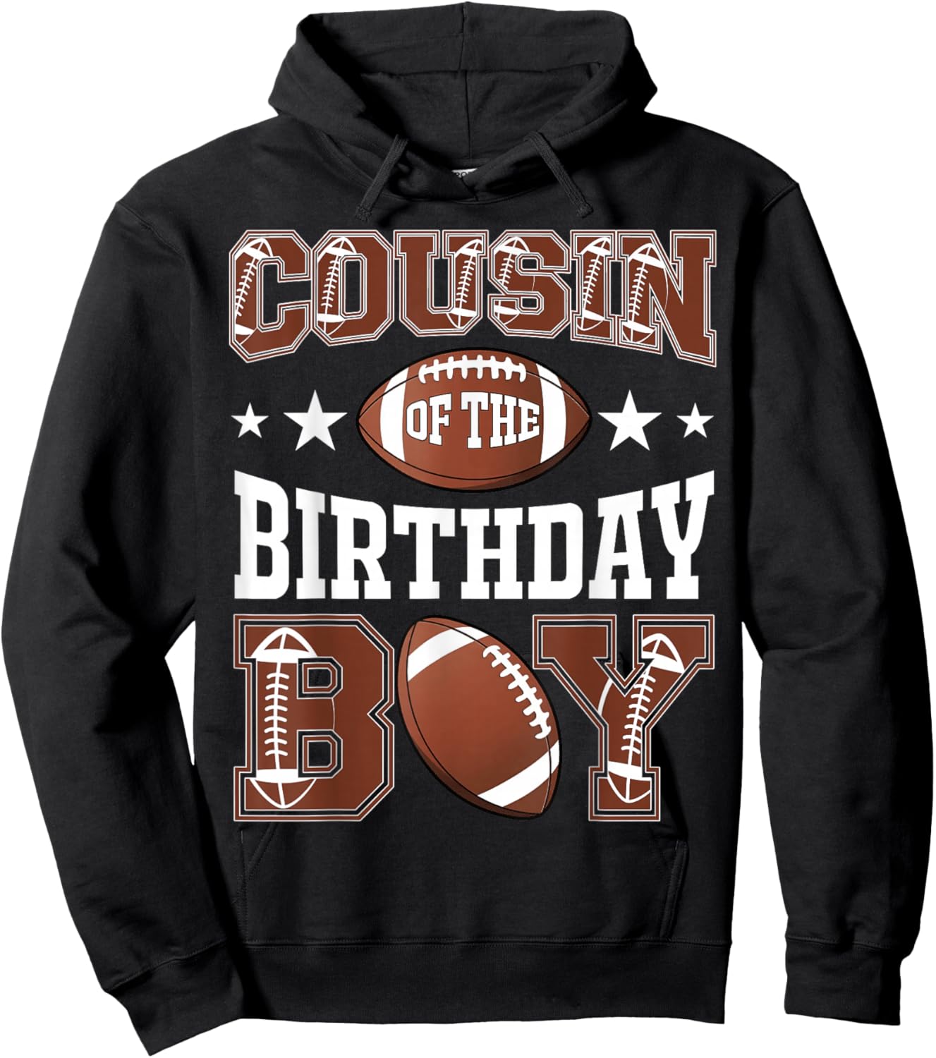 Cousin Of The Birthday Boy Football Game Day Hoodie - Hoodie | Black