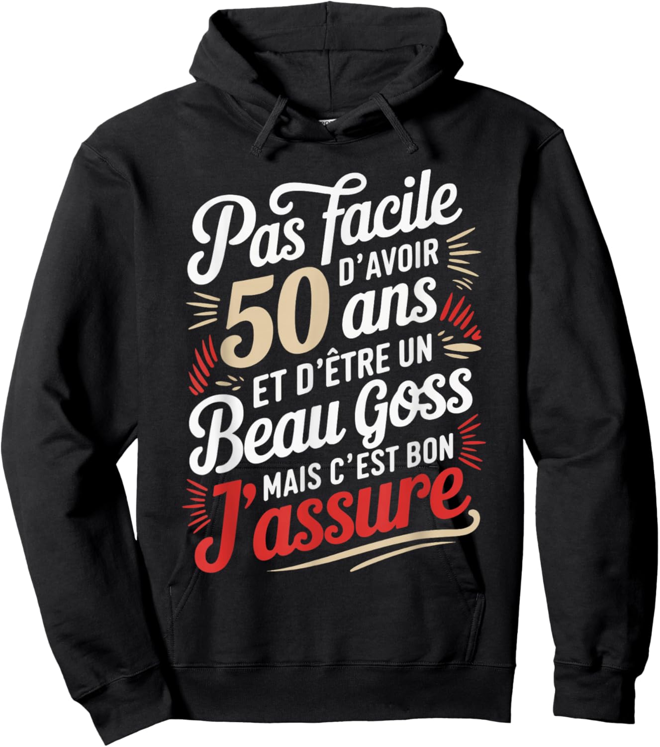 50th Birthday Man Funny Gift Funny Hoodie - Hoodie | Black