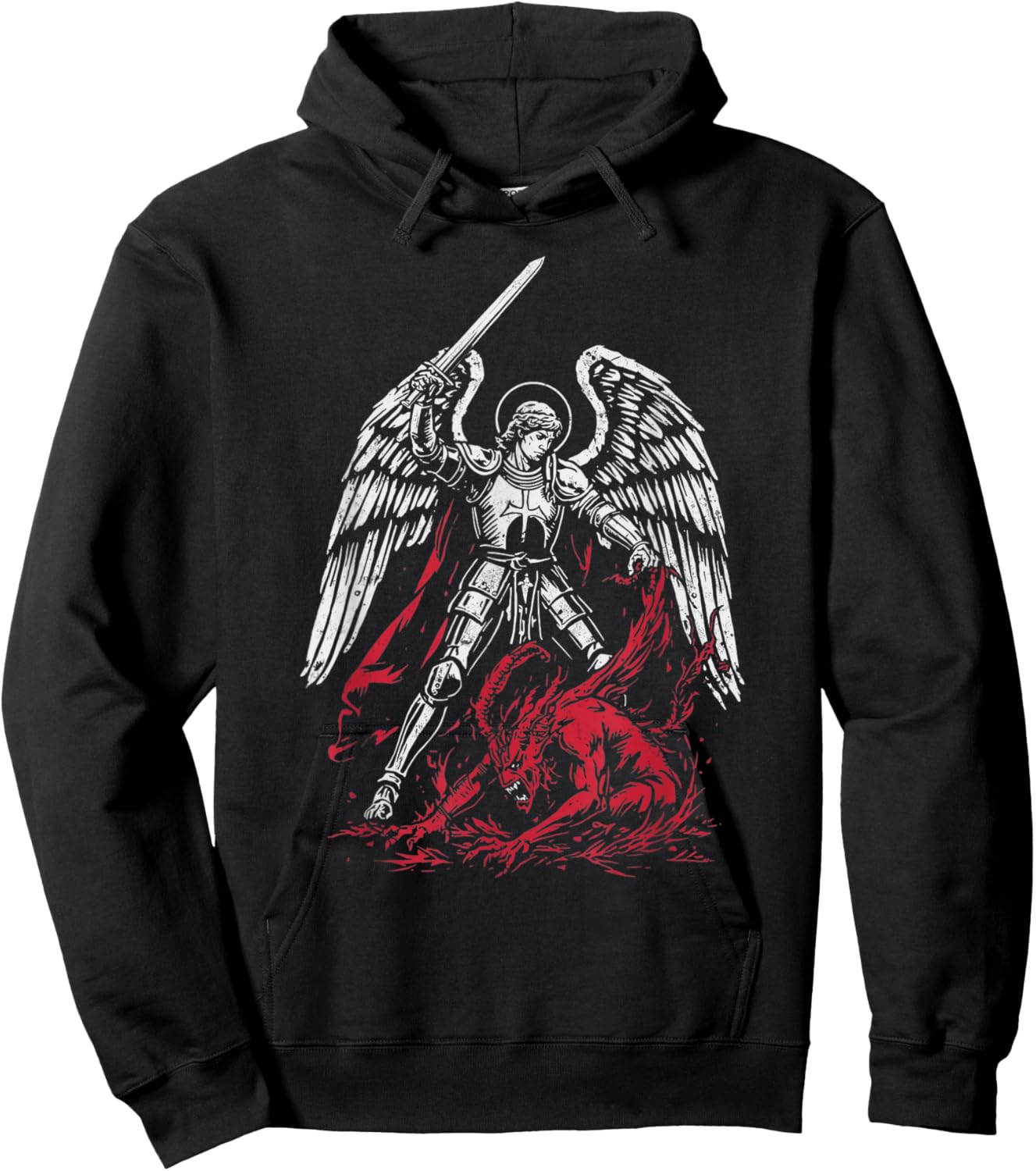 St Michael the Archangel Bat Satan Catholic Hoodie - Hoodie | Black