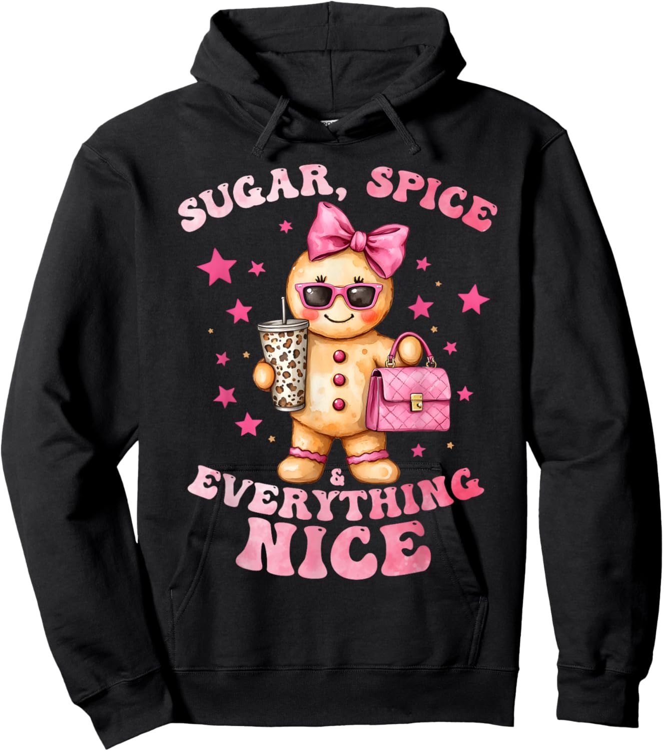 Sugar Spice Everything Nice Cute Gingerbread Holiday Girls Hoodie - Hoodie | Black