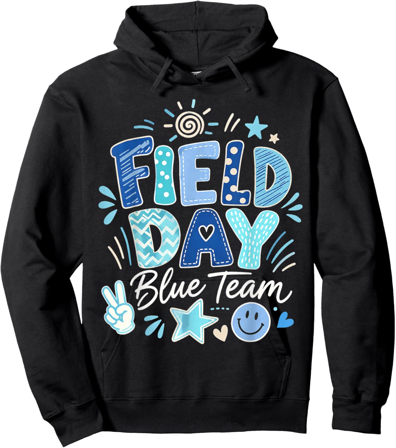 Field Day Blue Team Color Field Trip Team Game Hoodie - Hoodie | Black