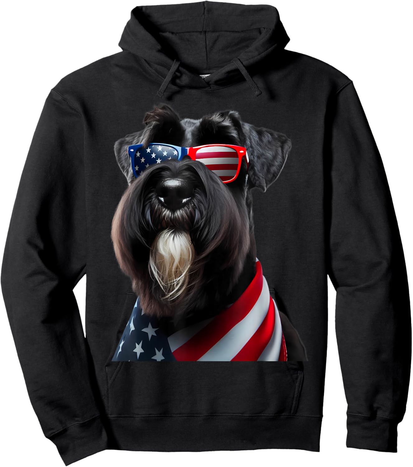 Giant Schnauzer Dog 4th Of July American Incependence Day Women Girls Kids Hoodie - Hoodie | Black