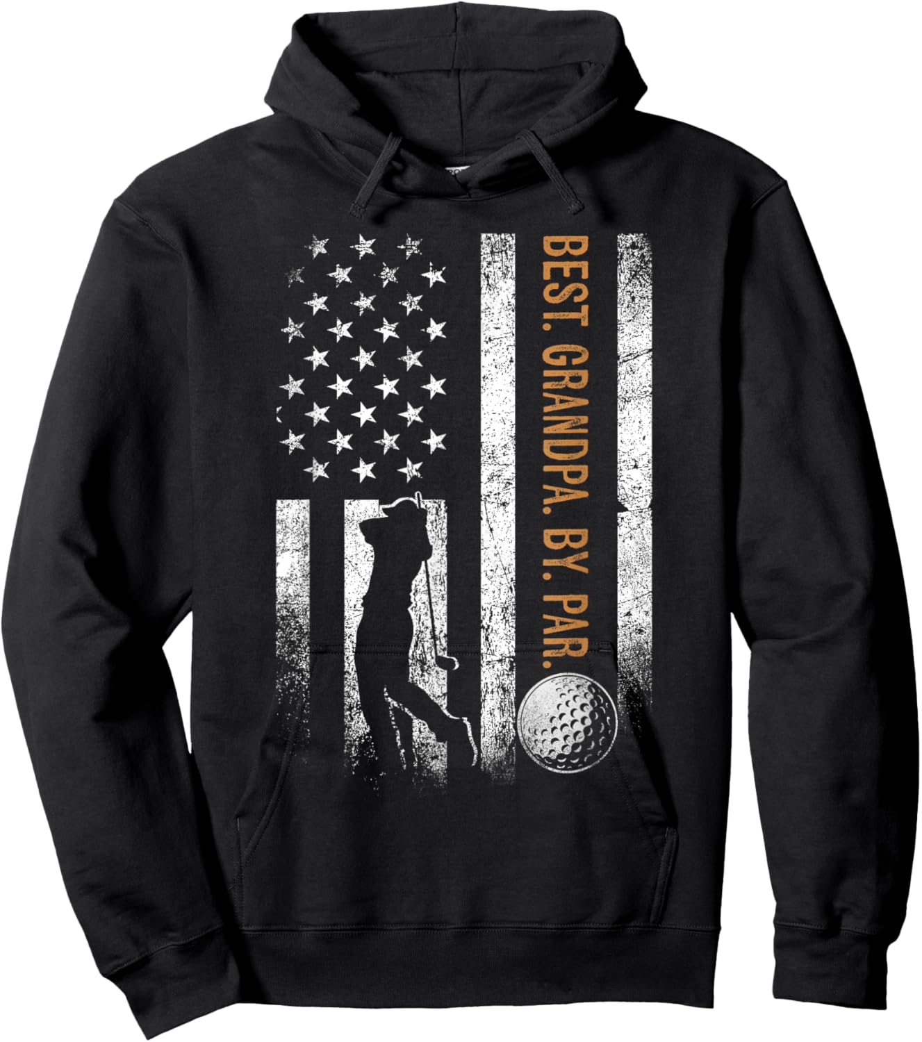 Best Grandpa By Par Golfing Gifts Grandpa Father's Day Golf Hoodie - Hoodie | Black