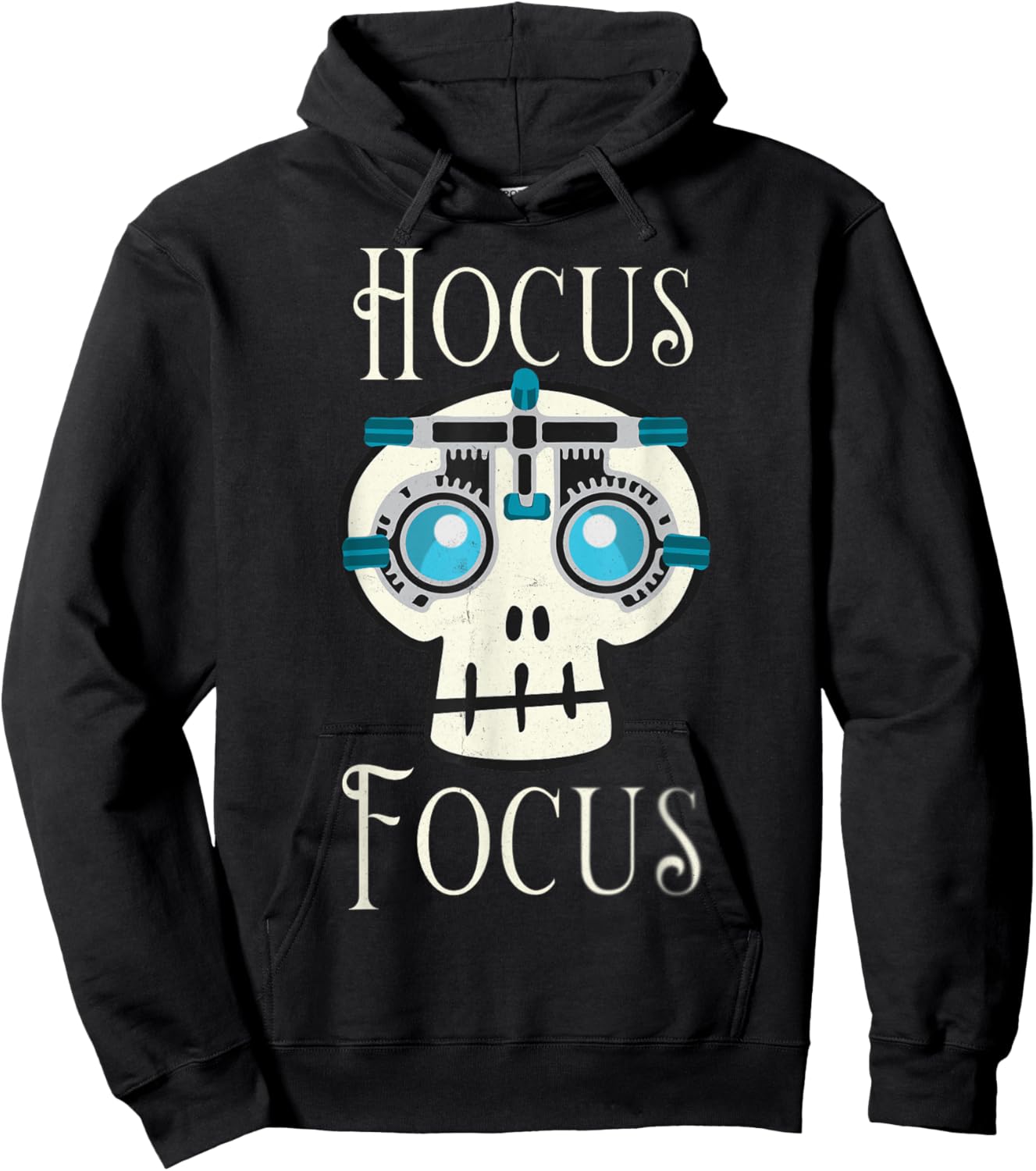 Hocus Focus Optometry Halloween Optometrist Eye Doctor Skull Hoodie - Hoodie | Black