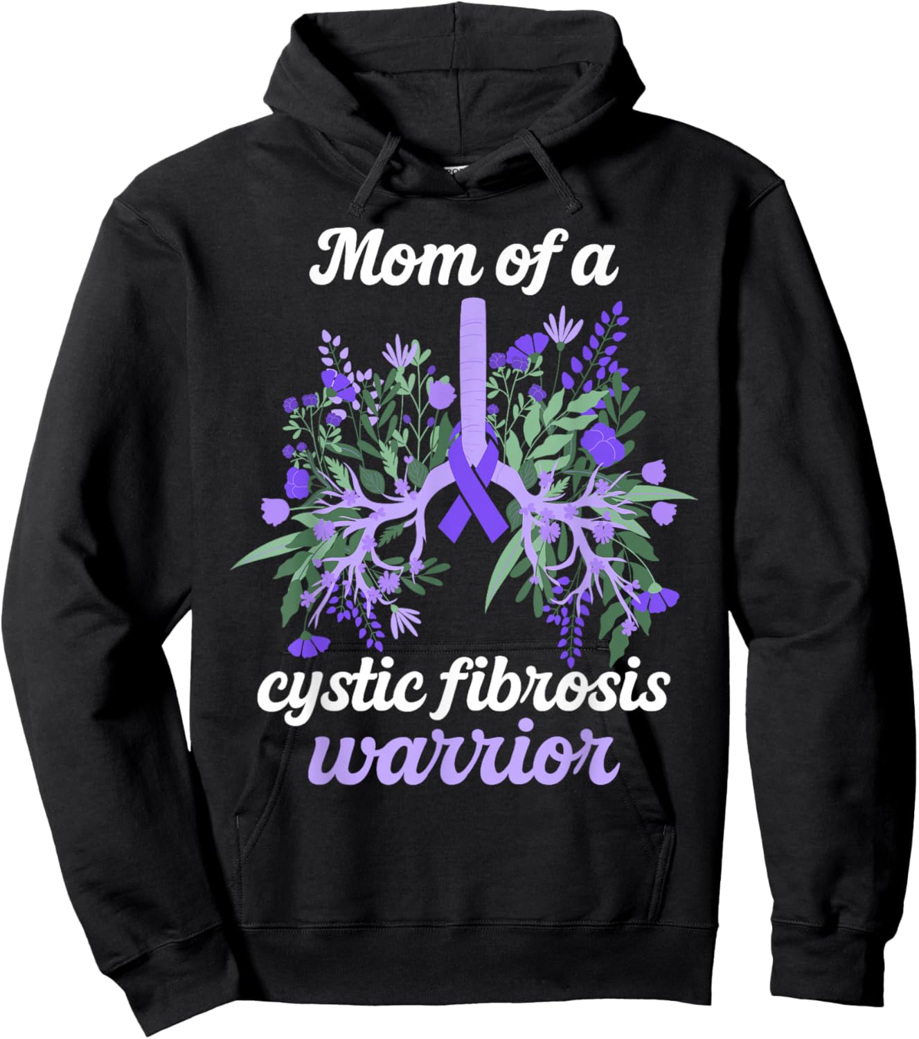Mom of A Cystic Fibrosis Warrior Mother Cystic Fibrosis Mom Hoodie - Hoodie | Black