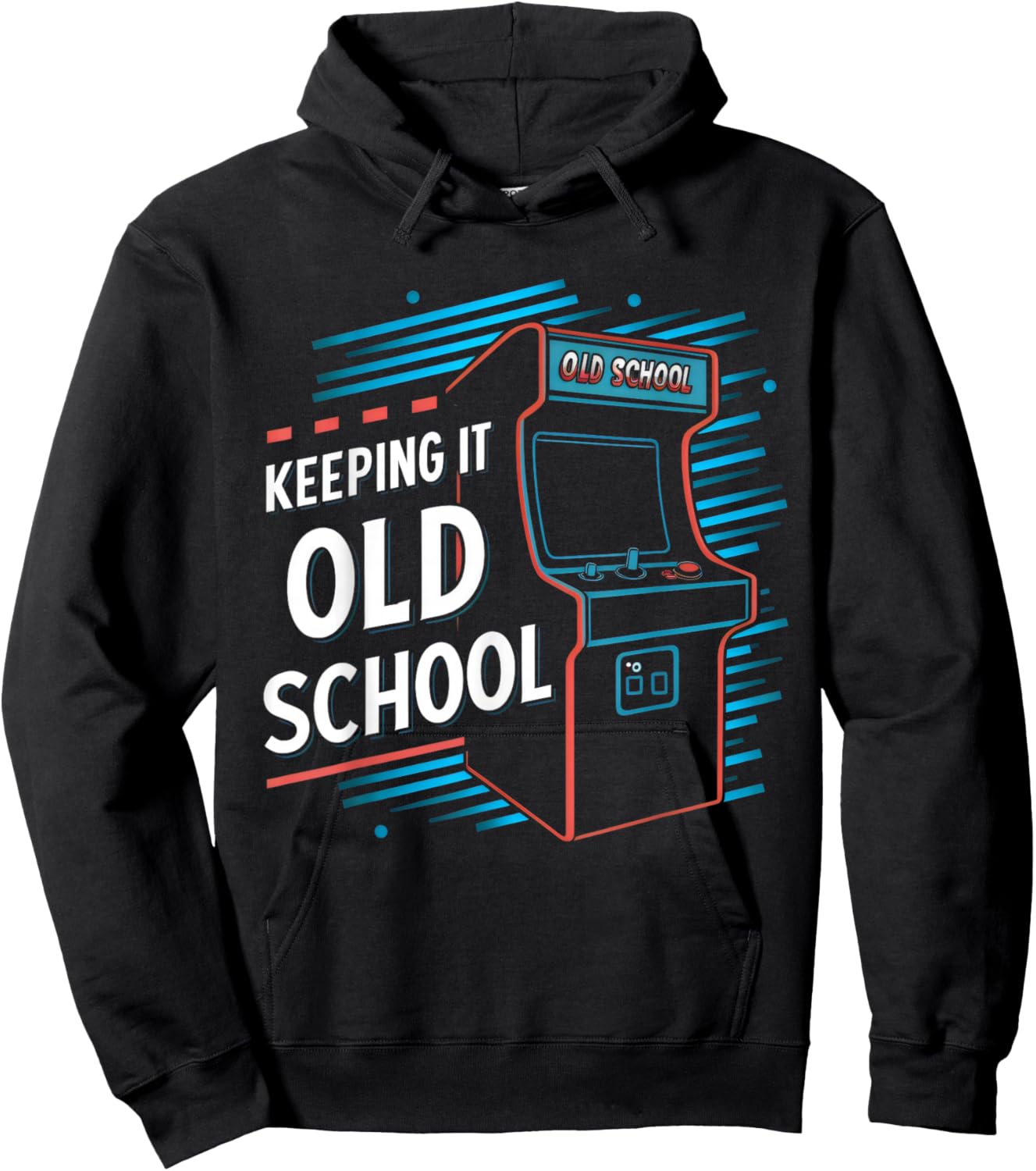Keeping It Old School Gamer Vintage 80's 90's Arcade Gaming Hoodie - Hoodie | Black