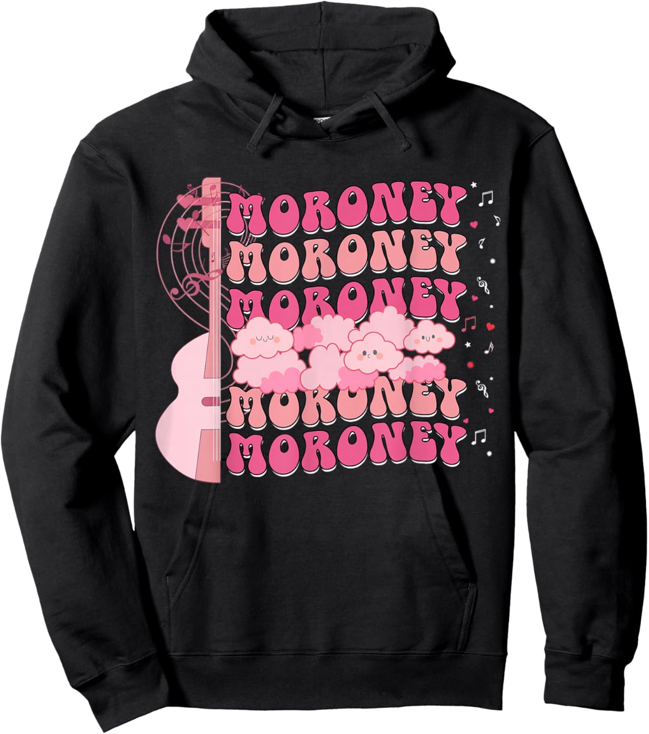 Retro Moroney Personalized Name I Love Moroney Groovy Meme Hoodie - Hoodie | Black