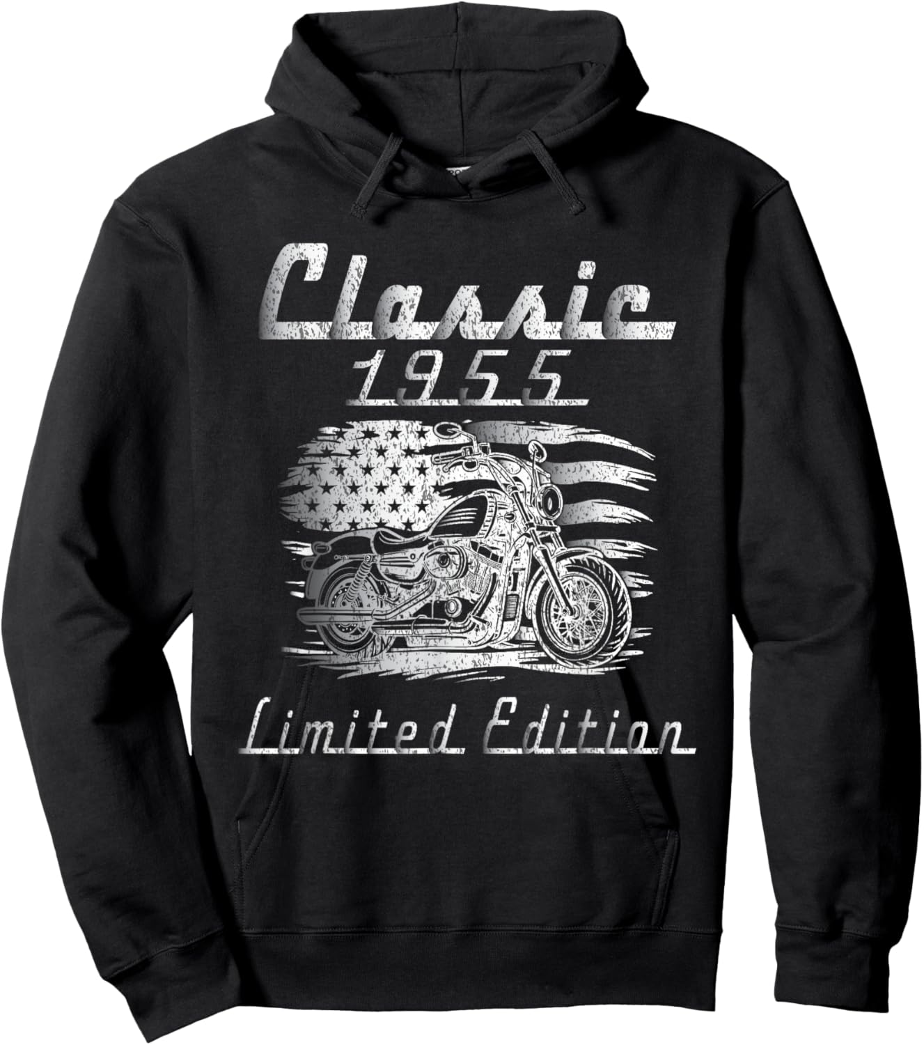 Classic 1955 Limited Edition Retro Motorcycle 70th Birthday Hoodie - Hoodie | Black
