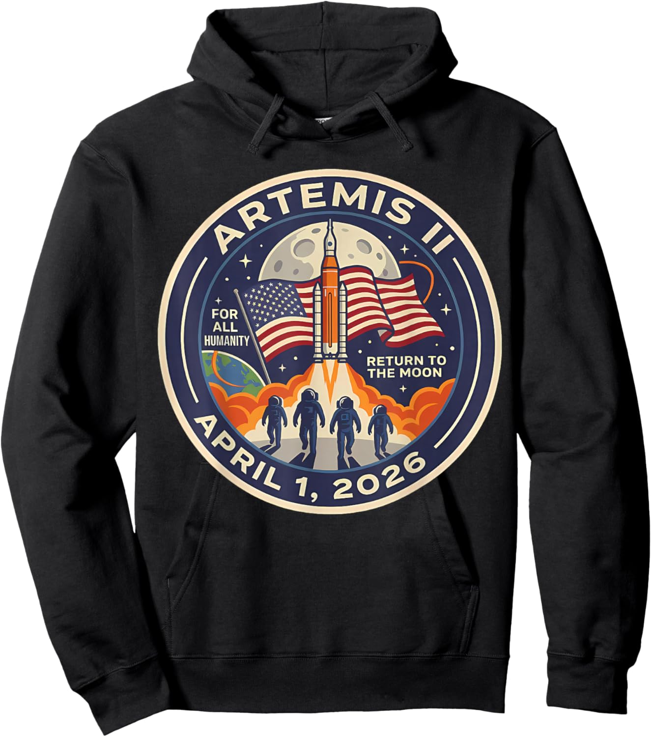 Artemis II Launch to The Moon 2026 Hoodie - Hoodie | Black