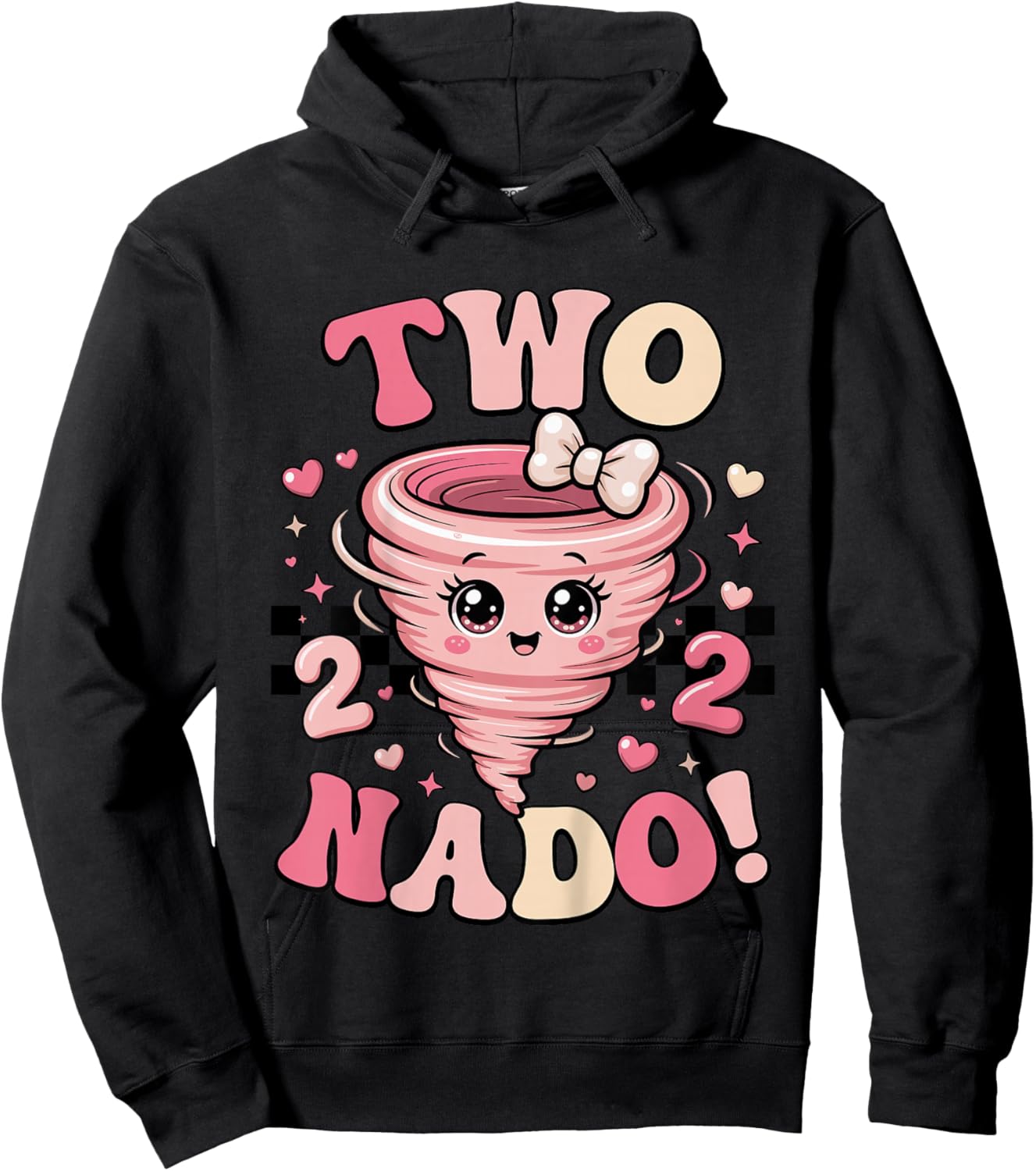 Two Nado 2nd Birthday Funny 2 Year Old Girls Kids Toddler Hoodie - Hoodie | Black