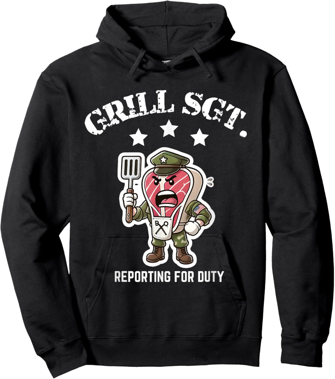 Grill Sgt. Funny BBQ Cookout Hoodie - Hoodie | Black