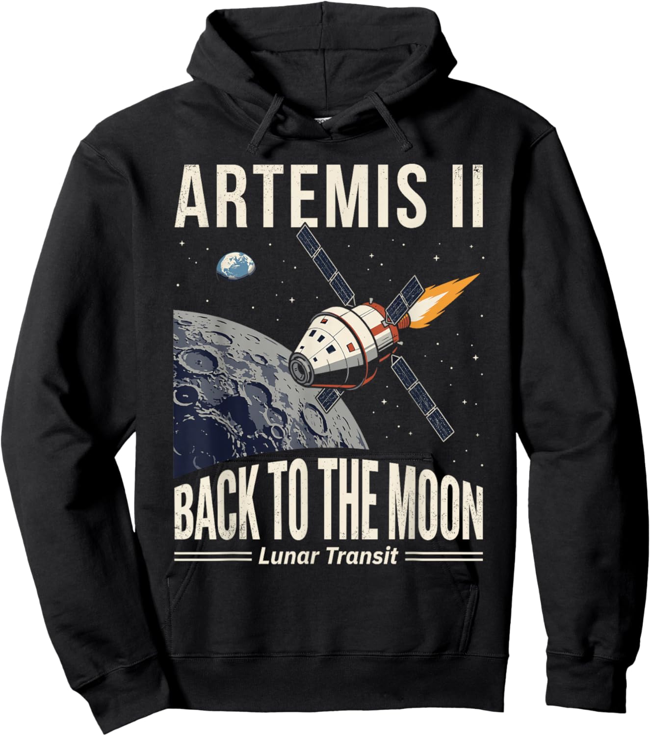 Artemis II Back to the Moon Lunar Transit Mission Hoodie - Hoodie | Black