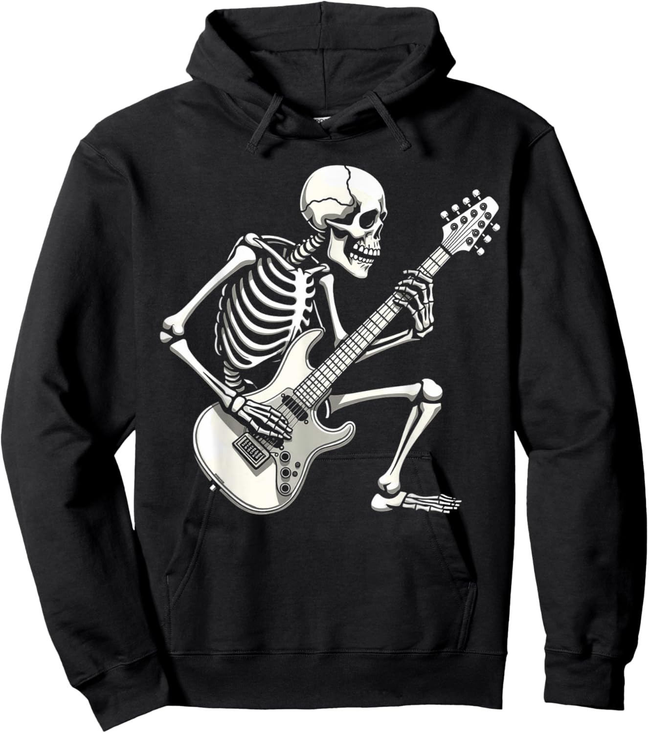 Halloween Skeleton Playing Guitar Rock And Roll Graphic art Hoodie - Hoodie | Black