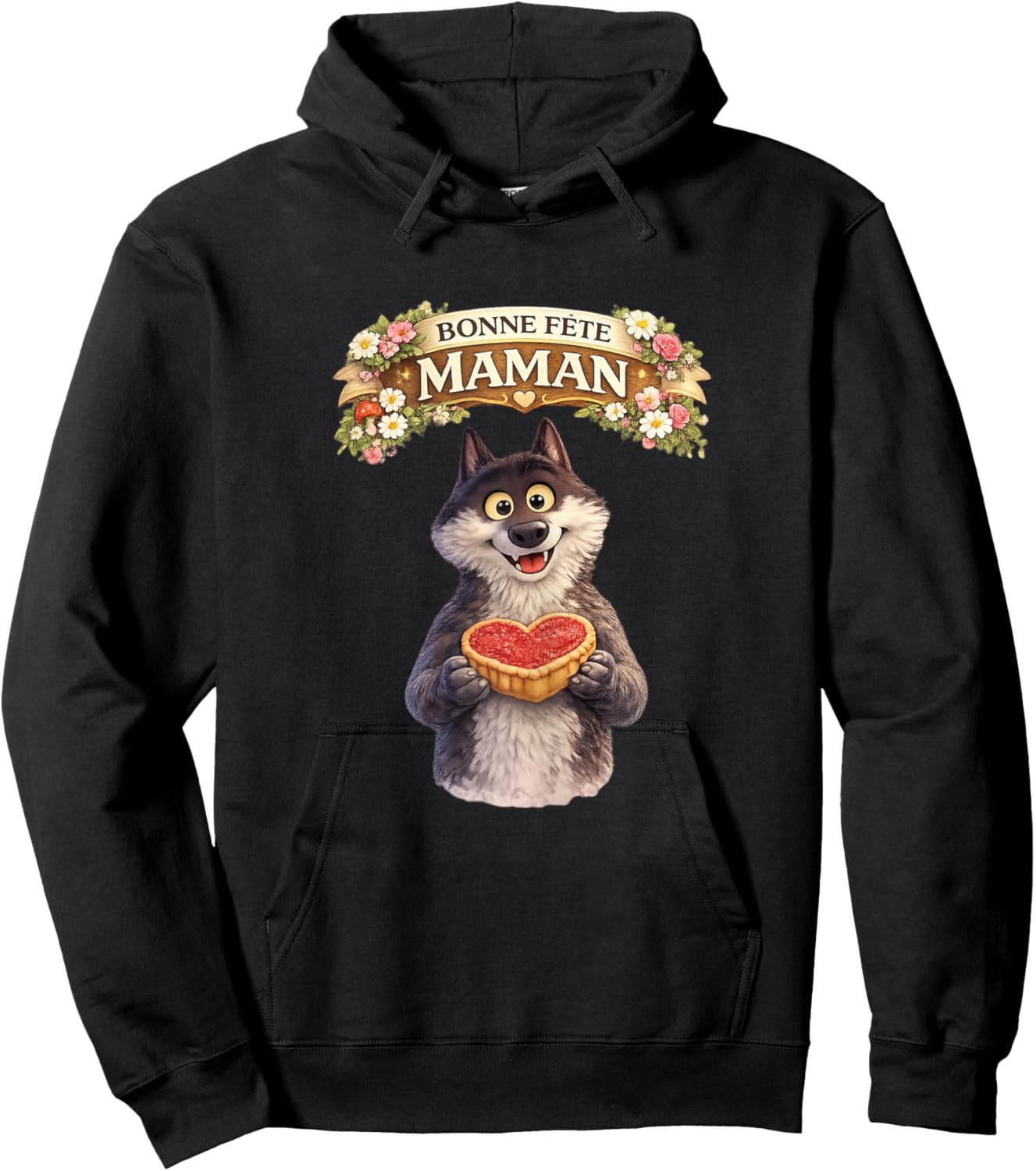 Loup Le Mal AIMÉ Cadeau Fete des Meres Bonne Fete Maman Aime Hoodie - Hoodie | Black