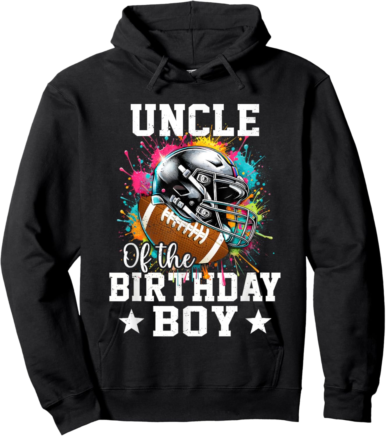 Uncle Of The Birthday Boy Football Lover First Birthday Hoodie - Hoodie | Black