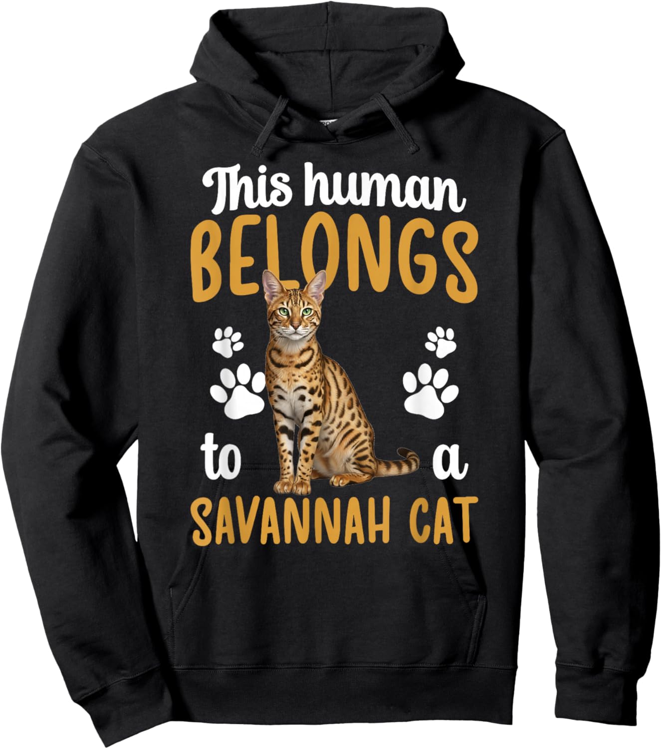 This Human Belongs to Savannah Cat Owner Savannah Cat Lover Hoodie - Hoodie | Black