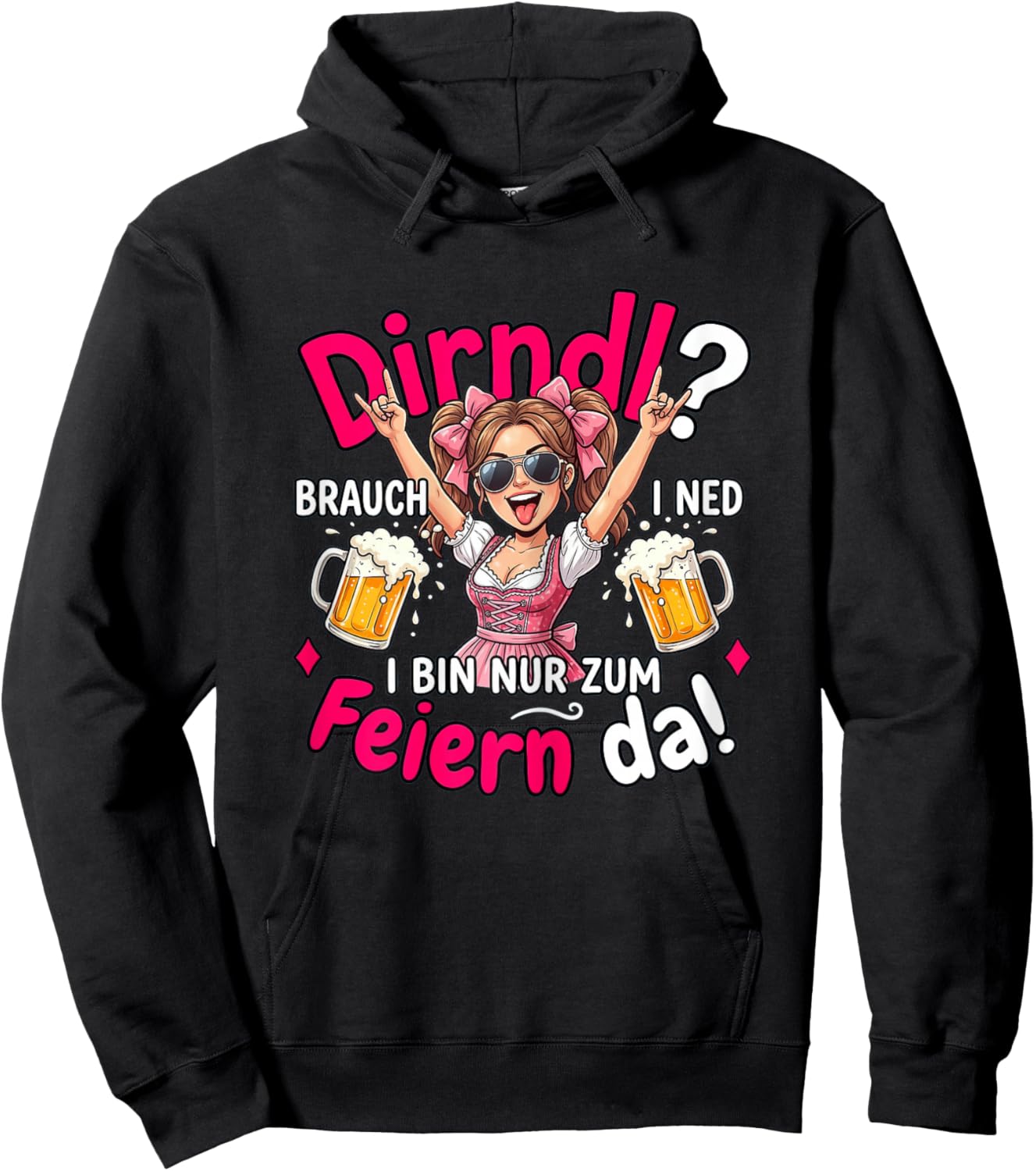 Passend als Oktoberfest Damen Trachtenshirt Trachten Hoodie - Hoodie | Black