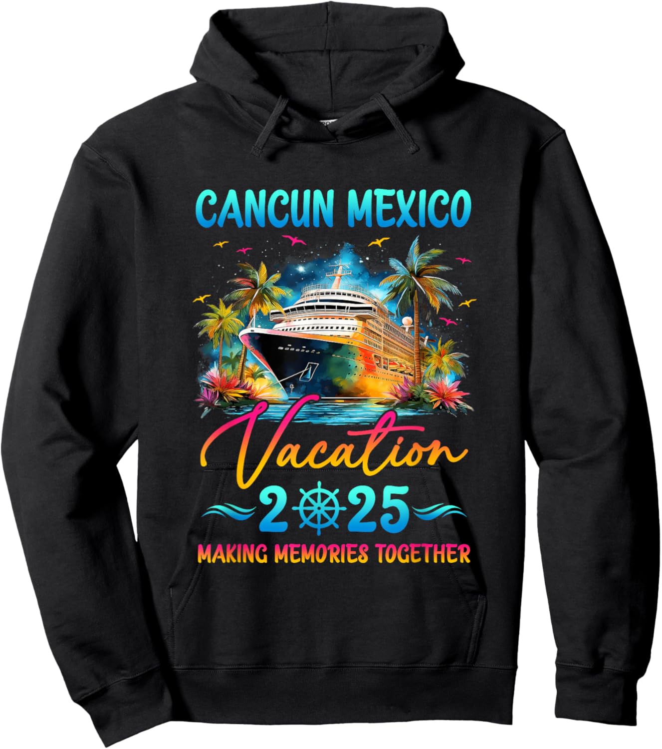 Cancun Mexico Family Vacation 2025 Matching Group Summer Hoodie - Hoodie | Black