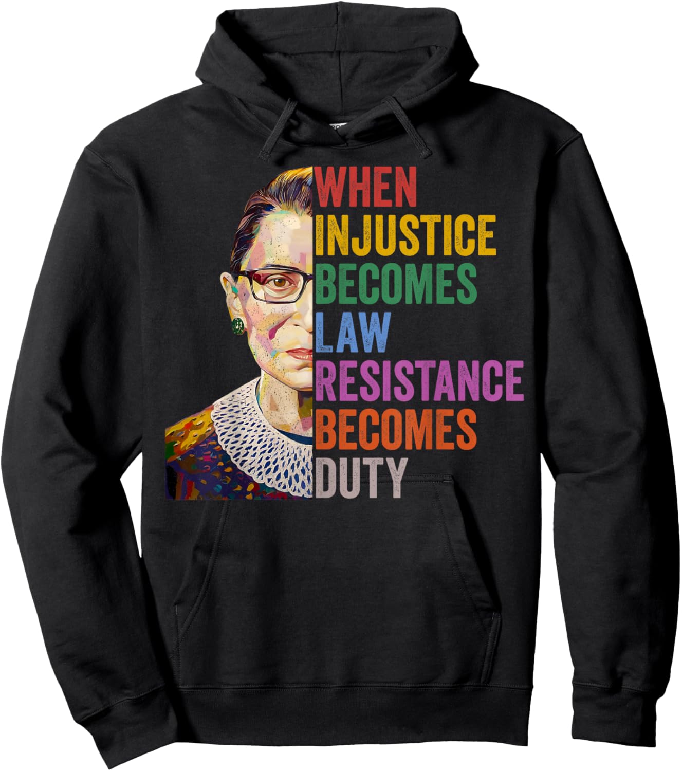 Notorious RBG Feminist Quotes Apparel -Adults Black Small Hoodie - Hoodie | Black