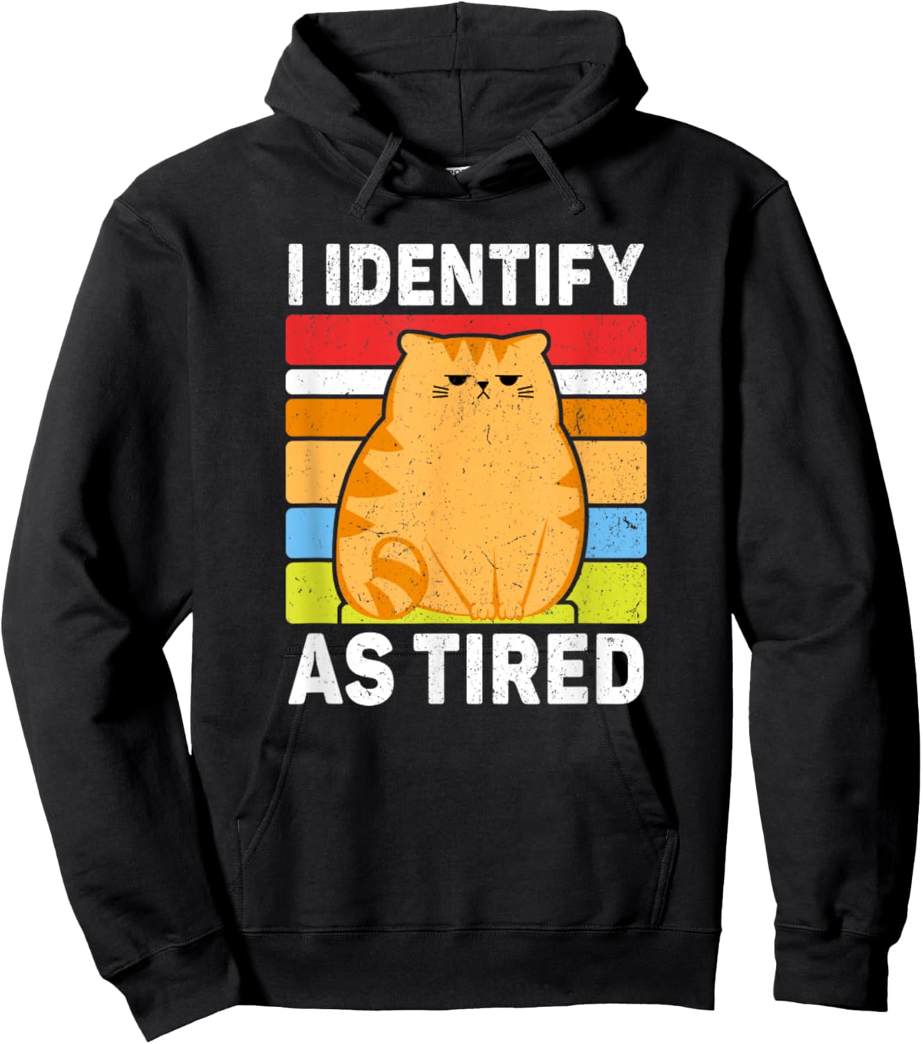 I Identify As Tired Funny Meme Tired Hoodie - Hoodie | Black