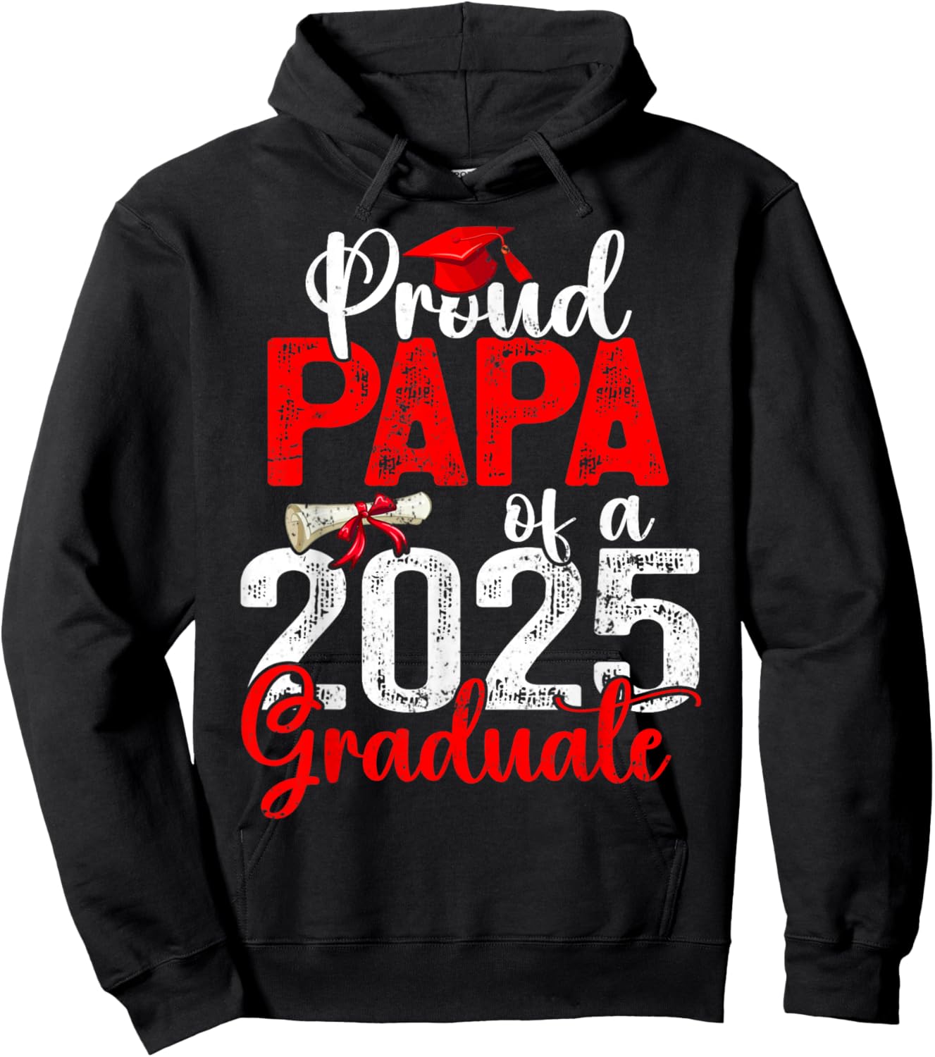 Proud Papa Of A Class Of 2025 Graduate Senior Graduation Hoodie - Hoodie | Black