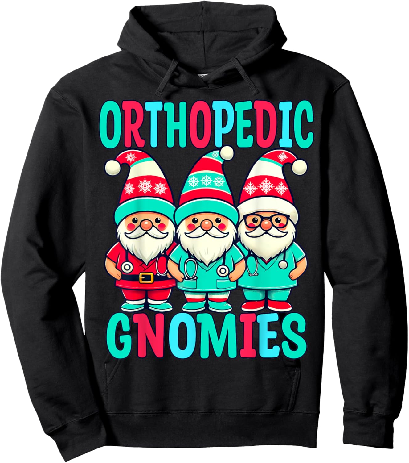 Orthopedic Christmas Gnomes Nurse Doctor Practitioner Hoodie - Hoodie | Black