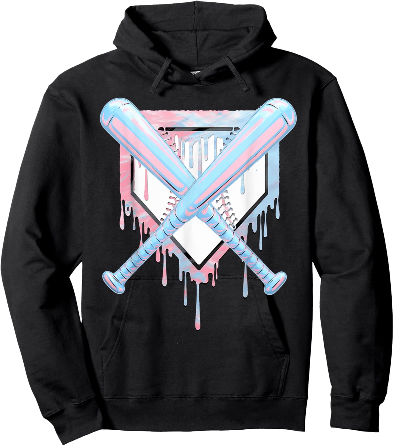Cool Sport Baseball Home Plate Drip With Sprinkles Drip Hoodie - Hoodie | Black