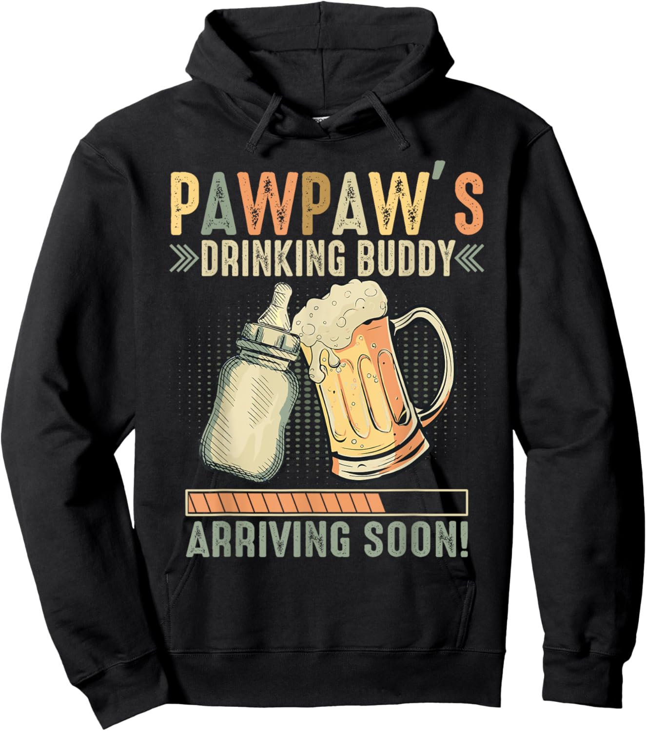 Pawpaw's Drinking Buddy Arriving Soon To Be Grandpa Hoodie - Hoodie | Black