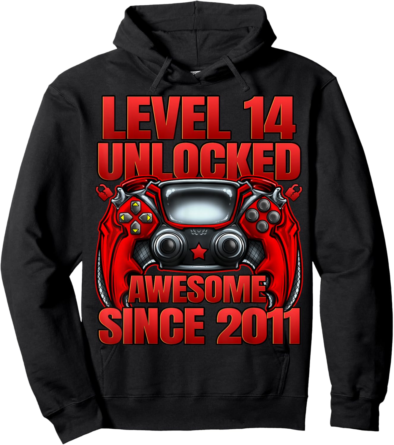 Level 14 Unlocked 14 Year Old Gifts Boys 14th Birthday Boy Hoodie - Hoodie | Black