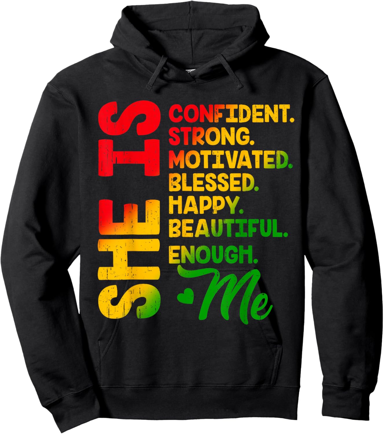 Juneteenth She is Confident Strong Motivated Afro Women Hoodie - Hoodie | Black
