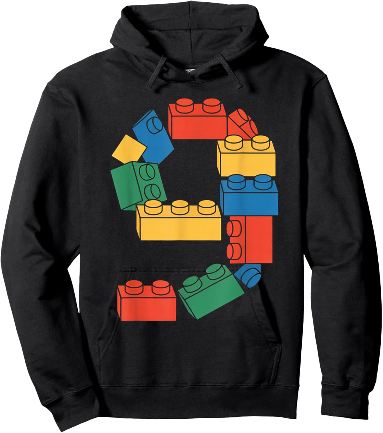 Baumeister zum 9. Geburtstag, neun 9 Jahre alt, Baustein Hoodie - Hoodie | Black