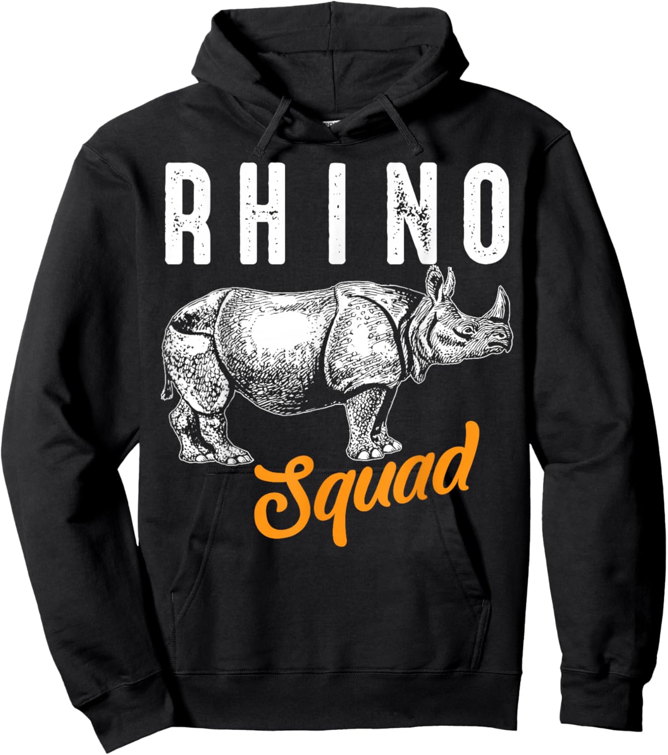 Funny Rhino Art Women Kids Toddler Rhino Lover Hoodie - Hoodie | Black
