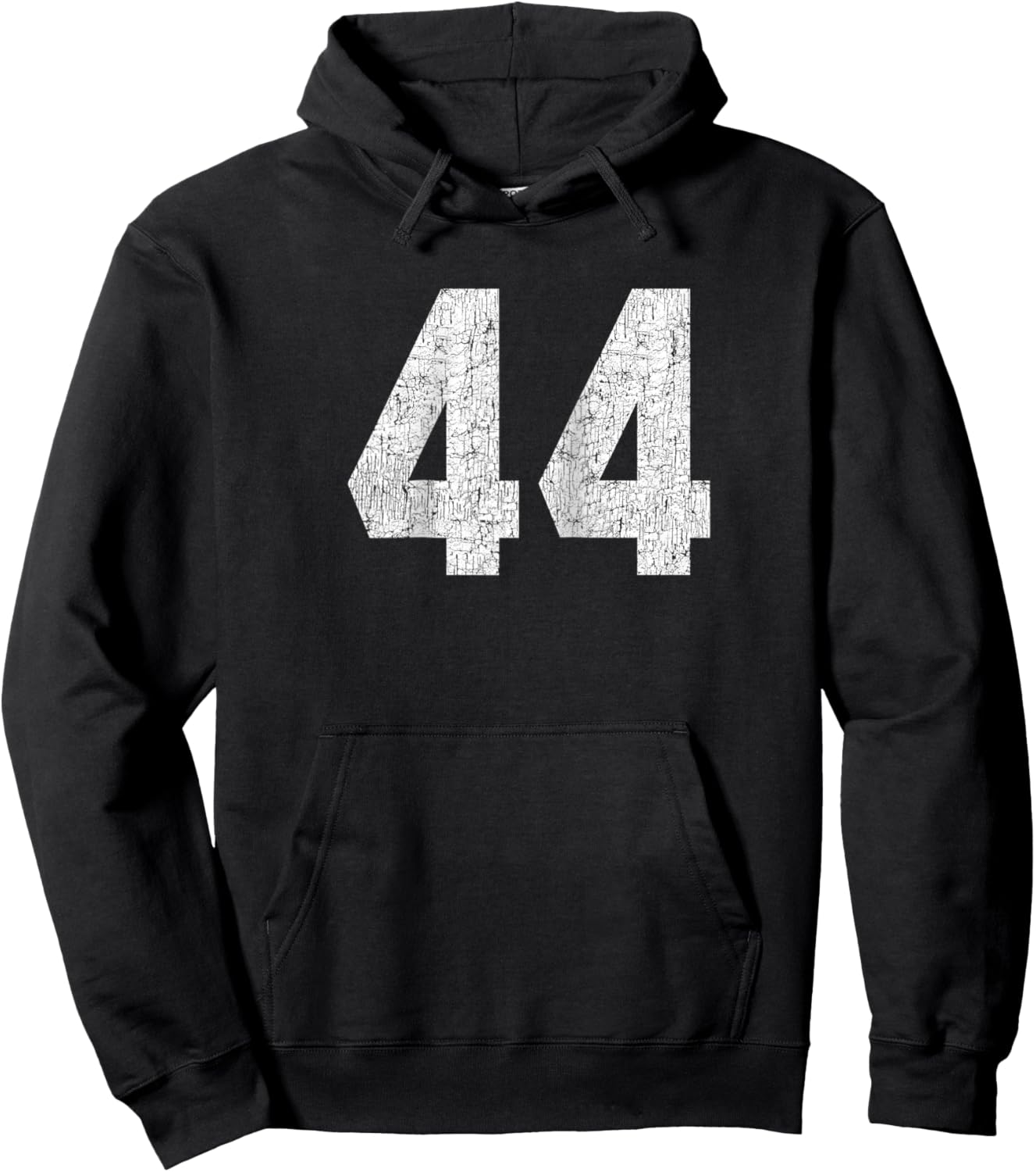 #44 Jersey Uniform Varsity Sports Number, 44th Birthday Raglan Baseball Hoodie - Hoodie | Black