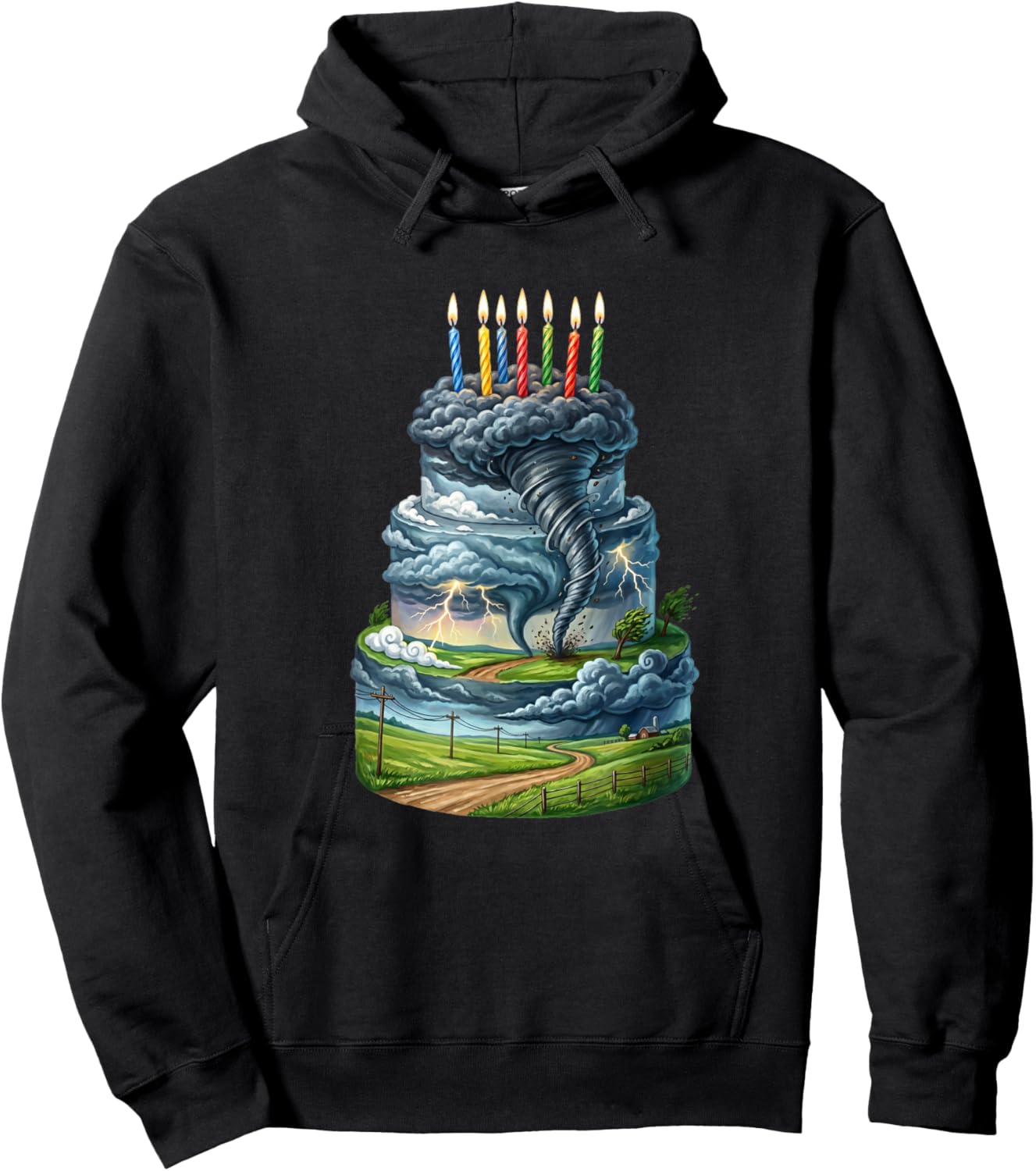Tornado Storm Chaser Birthday Cake Hoodie - Hoodie | Black