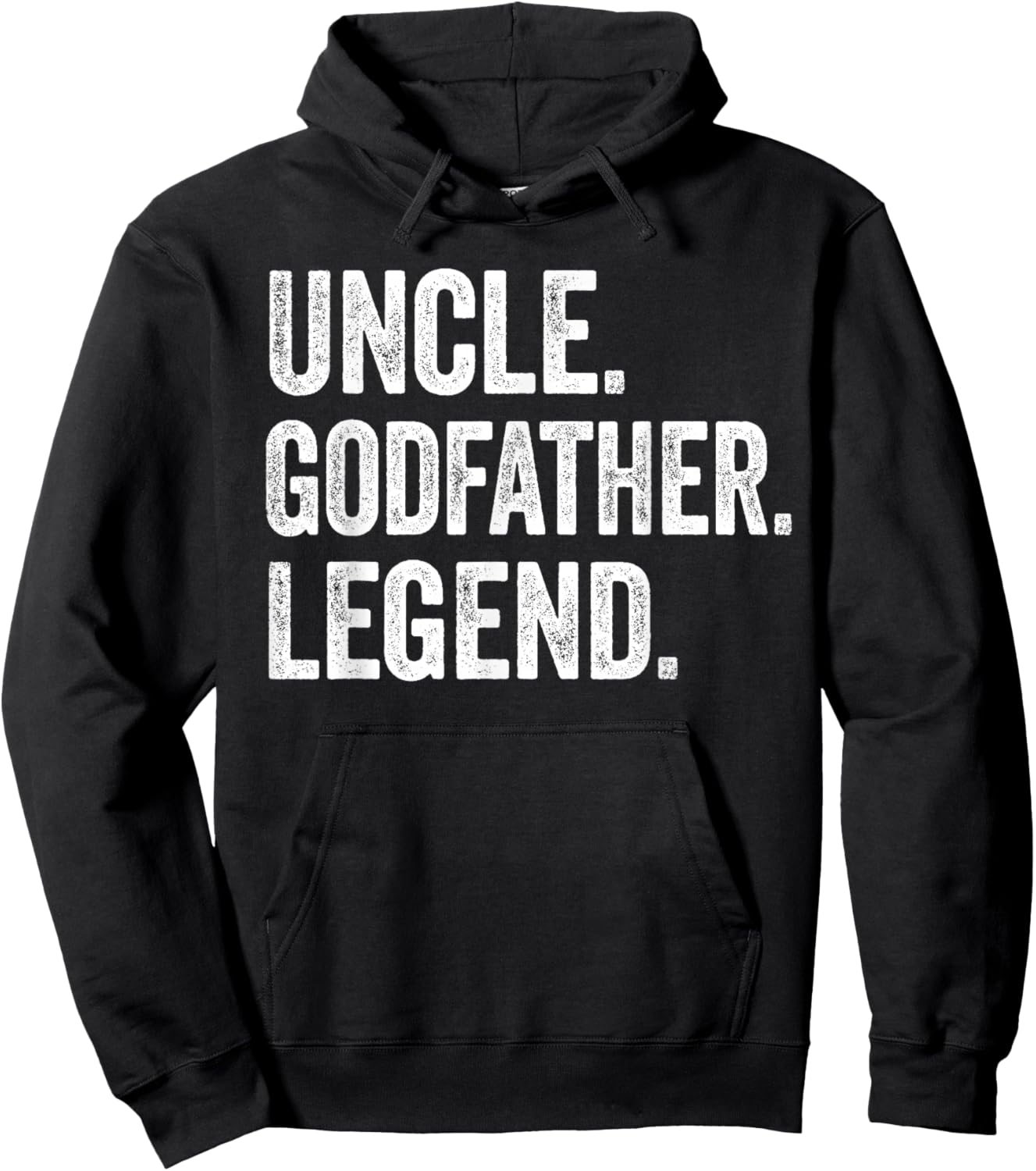 Uncle Godfather Legend - Vintage Distressed Bold Godfather Hoodie - Hoodie | Black