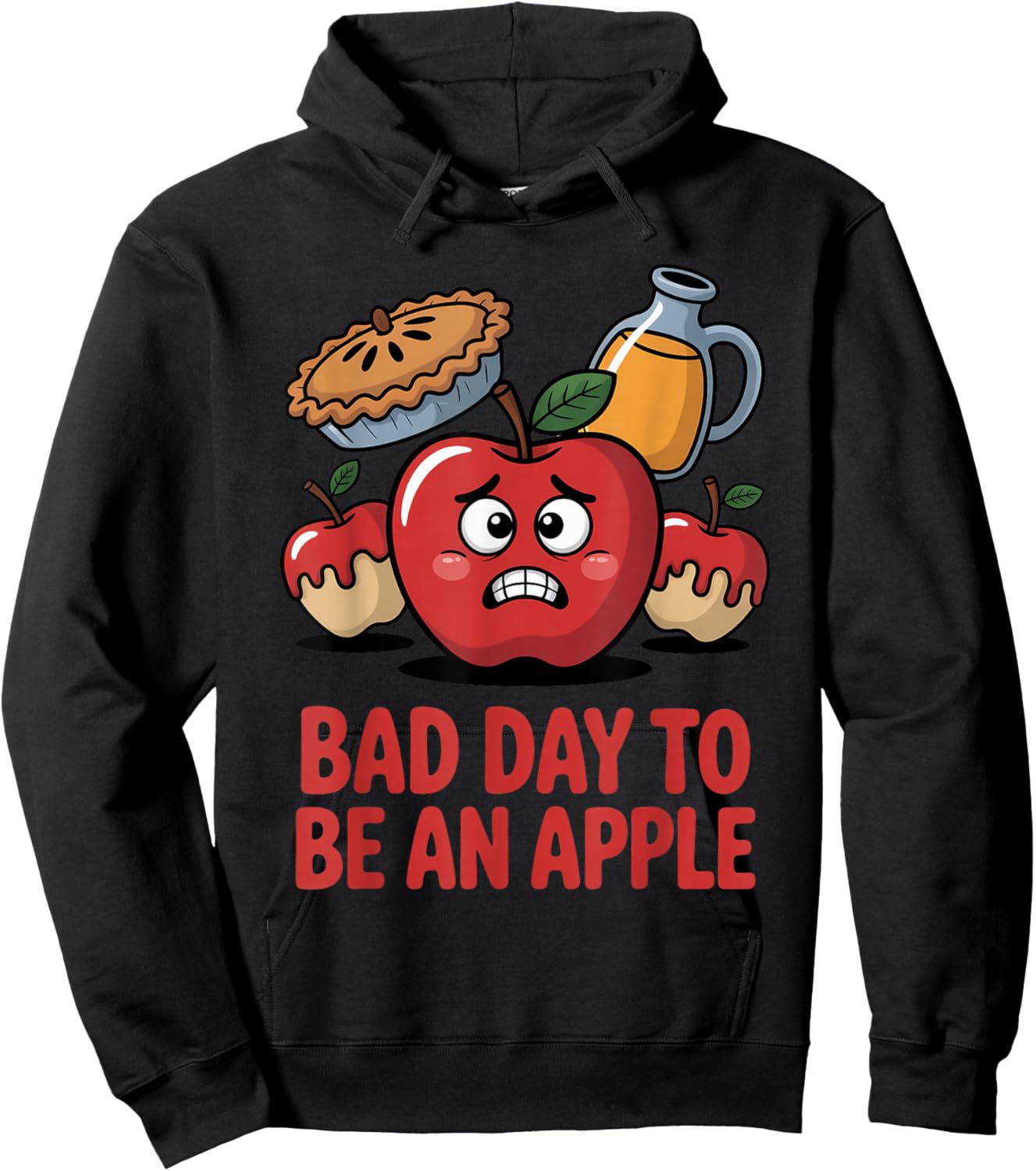 Bad Day to Be an Apple Pun Funny Thanksgiving Fall Season Hoodie - Hoodie | Black