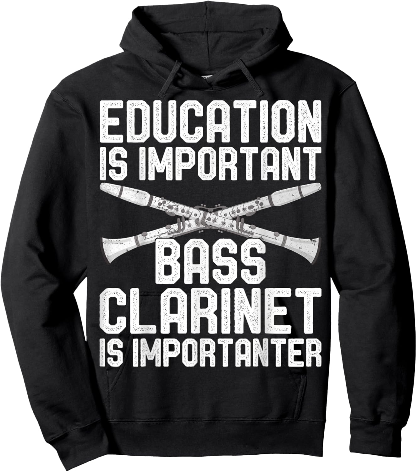 Education is Important - Funny Bass Clarinet Player Gifts Hoodie - Hoodie | Black