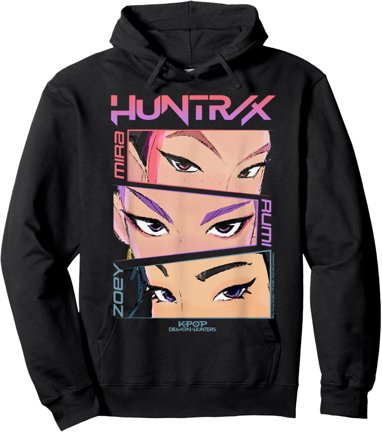 KPop Demon Hunters Huntrix Eyes Comic Strip Hoodie - Hoodie | Black