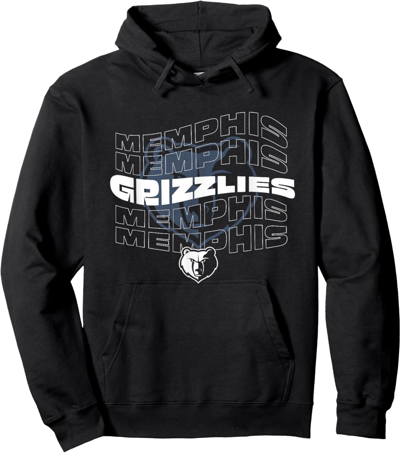 NBA Memphis Grizzlies Wave Outline Team Logo Hoodie - Hoodie | Black